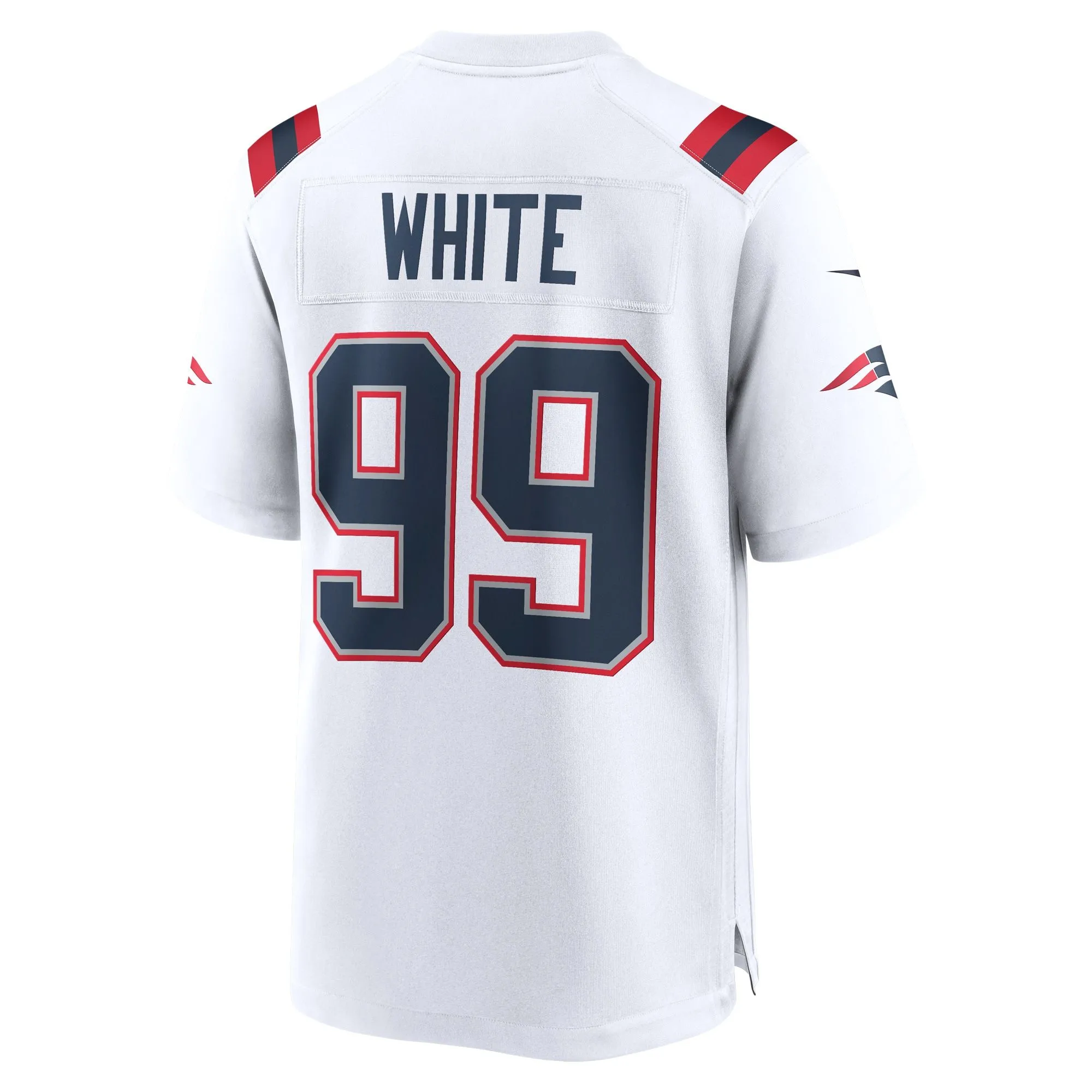 Keion White New England Patriots   Game Jersey -  White