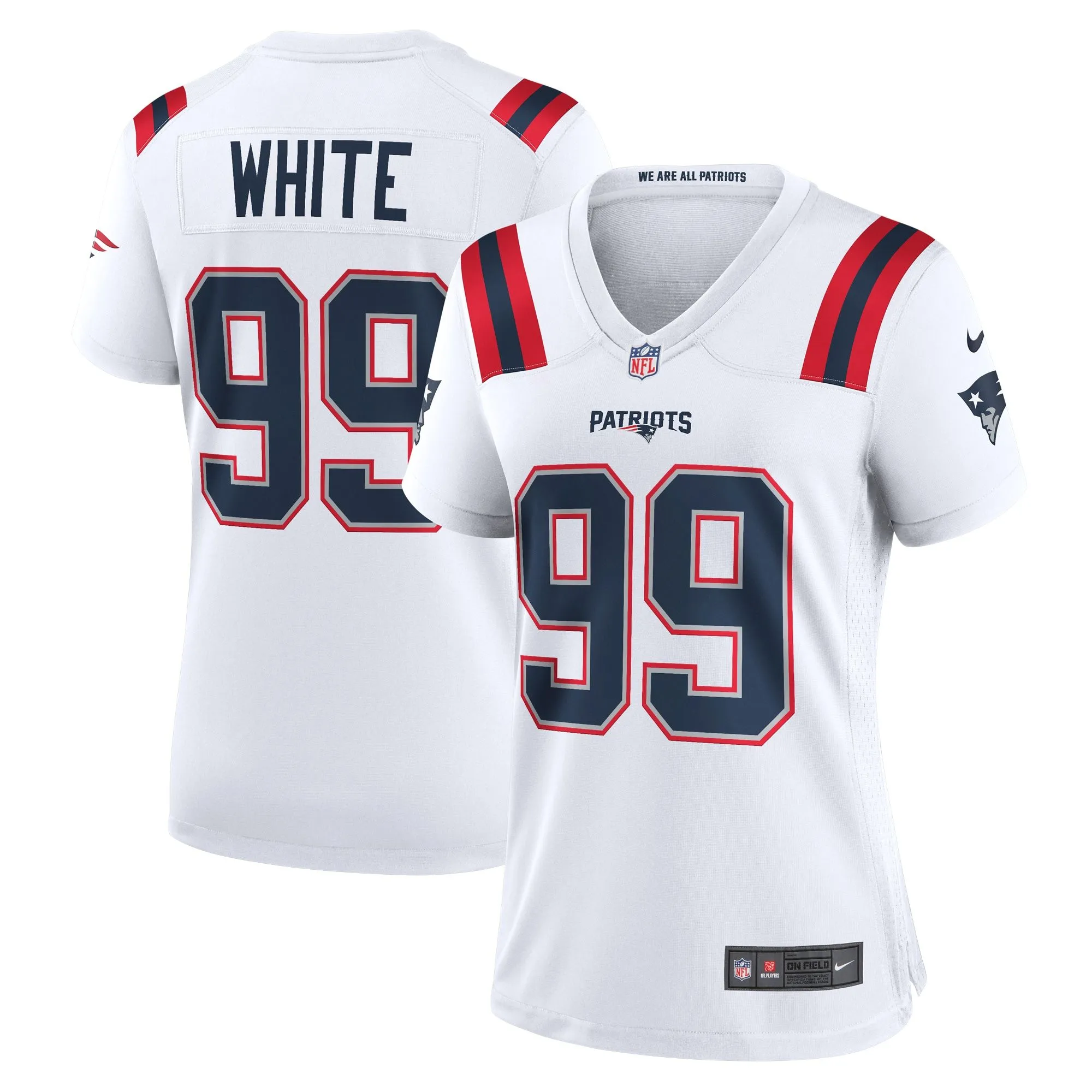 Keion White New England Patriots  Women's  Game Jersey -  White