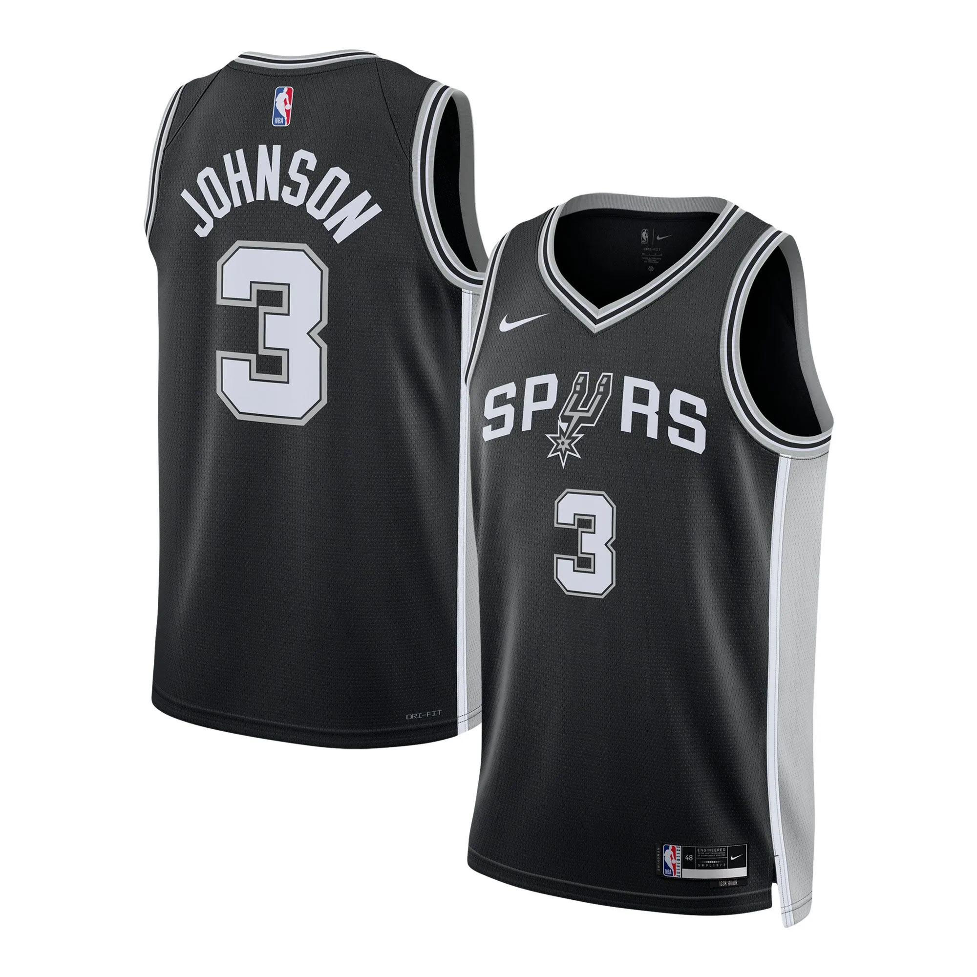 Keldon Johnson San Antonio Spurs  Unisex Swingman Jersey - Icon Edition - Black