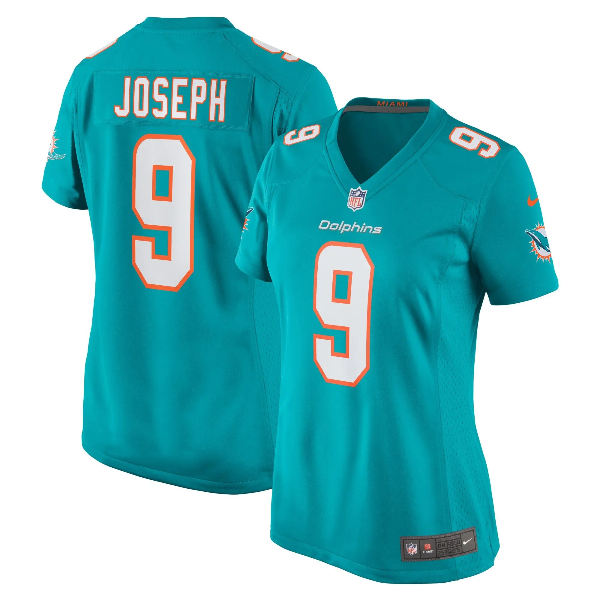 Kelvin Joseph Miami Dolphins  Women's Team Game Jersey -  Aqua