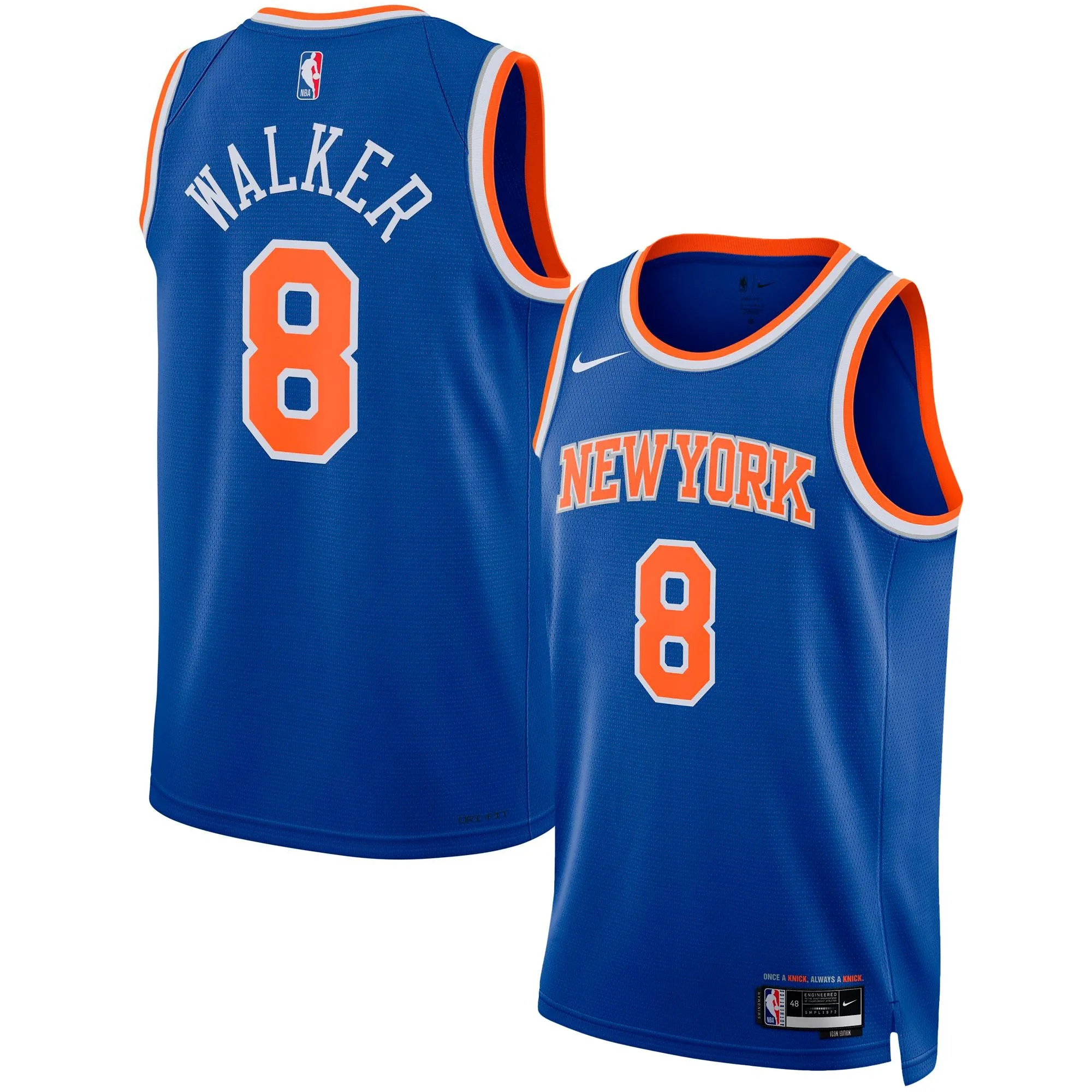 Kemba Walker New York Knicks  Unisex Swingman Jersey - Icon Edition - Blue