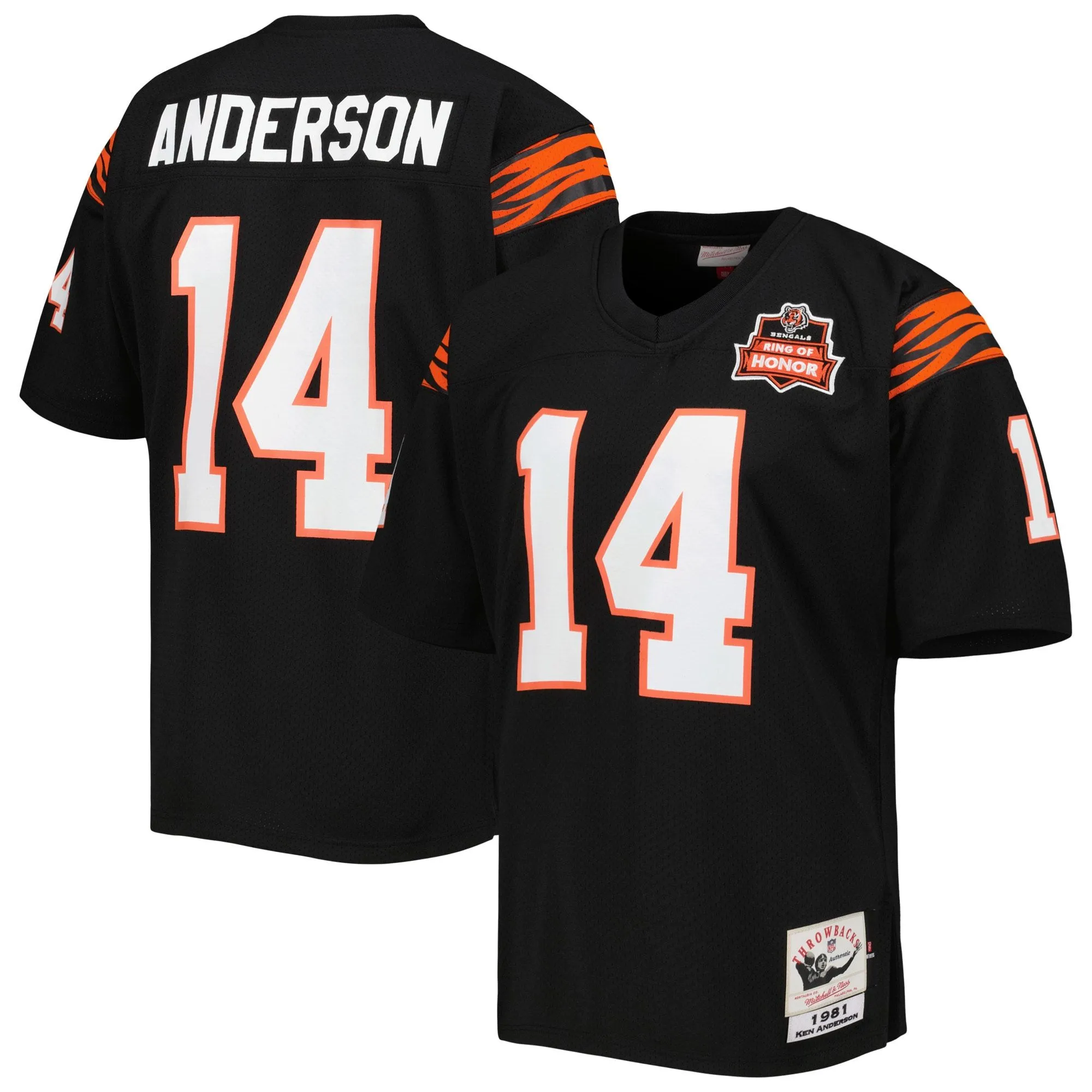 Ken Anderson Cincinnati Bengals 1981 Mitchell & Ness  Throwback Retired Player Jersey - Black