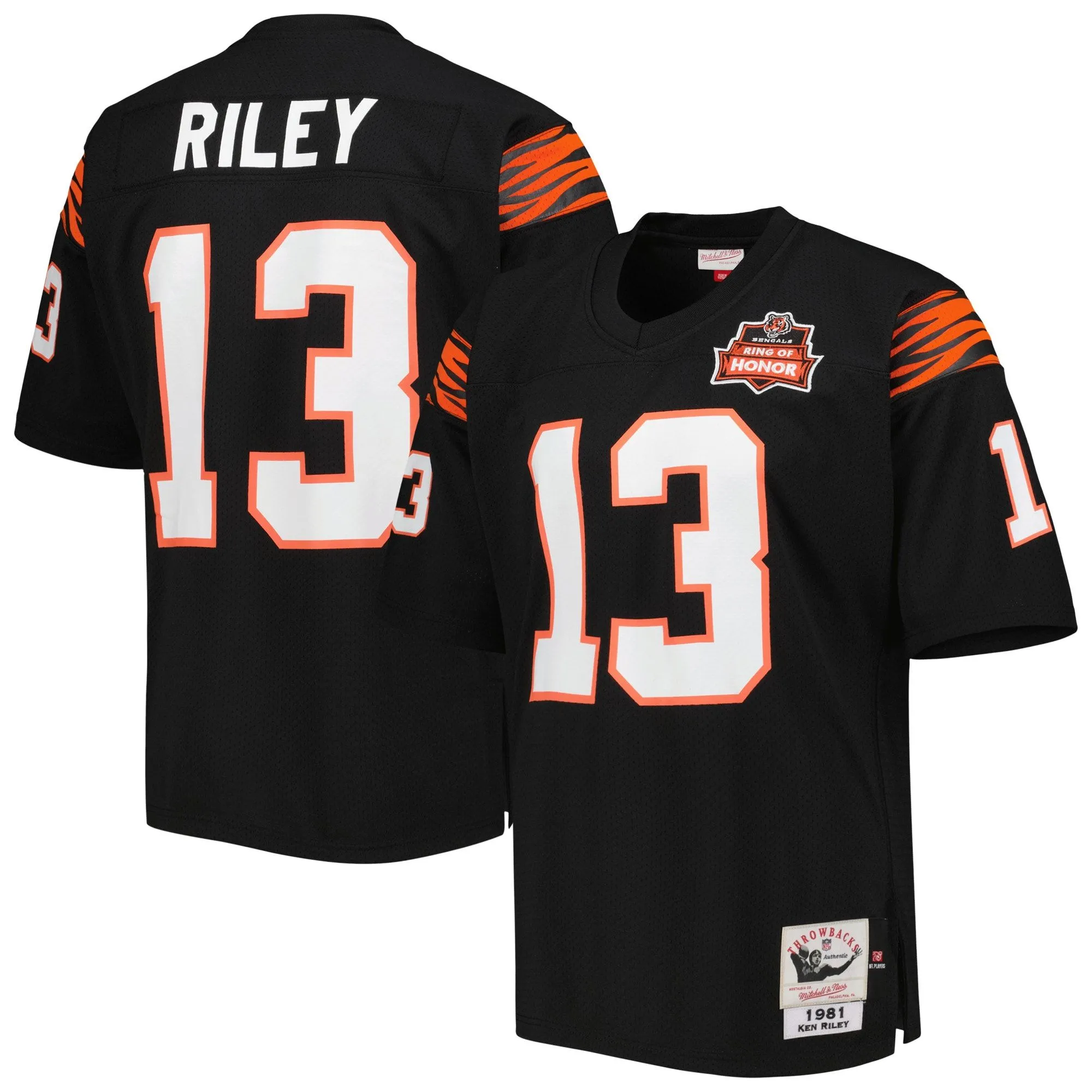 Ken Riley Cincinnati Bengals 1981 Mitchell & Ness  Throwback Retired Player Jersey - Black