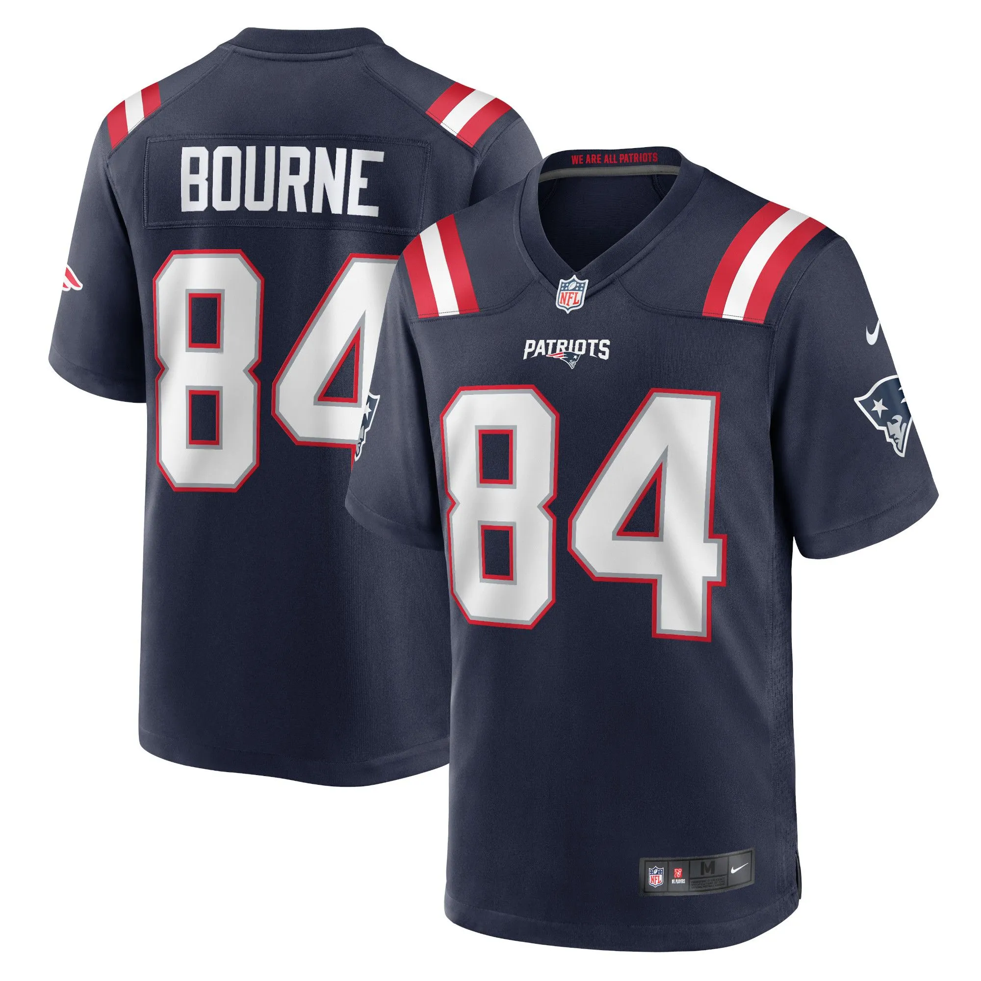 Kendrick Bourne New England Patriots  Game Jersey - Navy