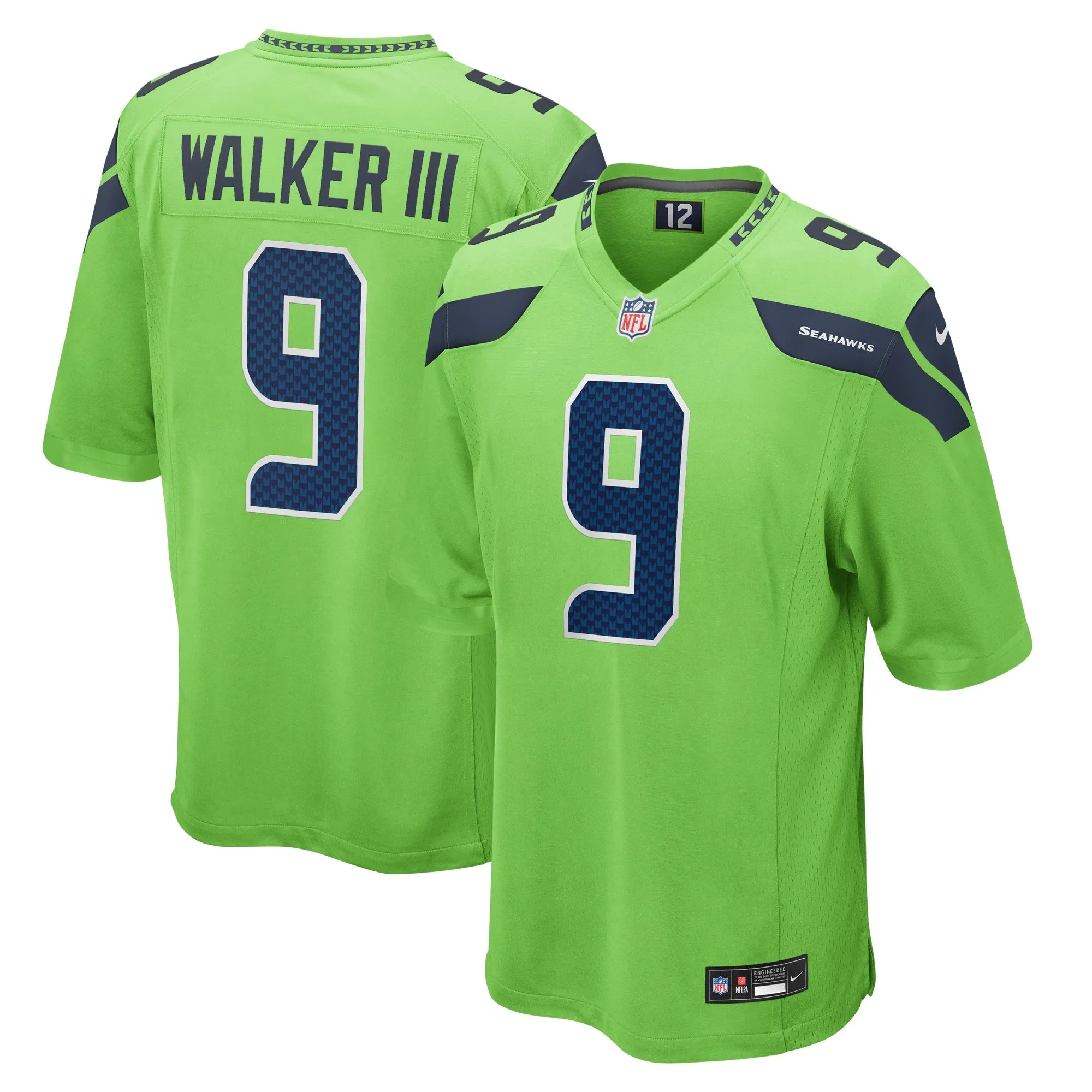 Kenneth Walker III Seattle Seahawks   Game Jersey - Neon Green