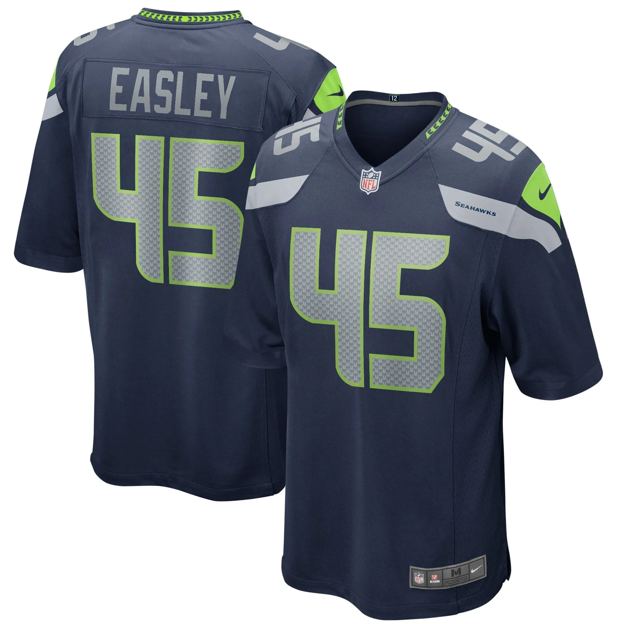 Kenny Easley Seattle Seahawks  Game Retired Player Jersey - College Navy