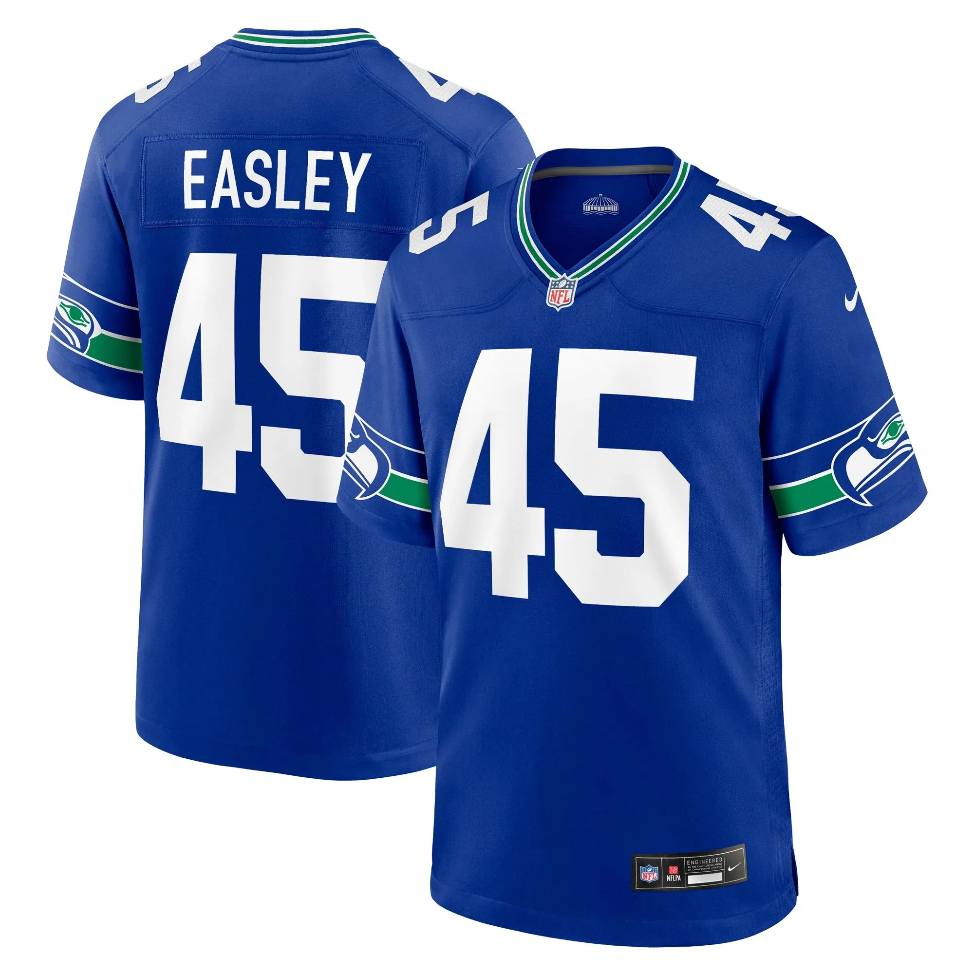 Kenny Easley Seattle Seahawks  Throwback Retired Player Game Jersey - Royal