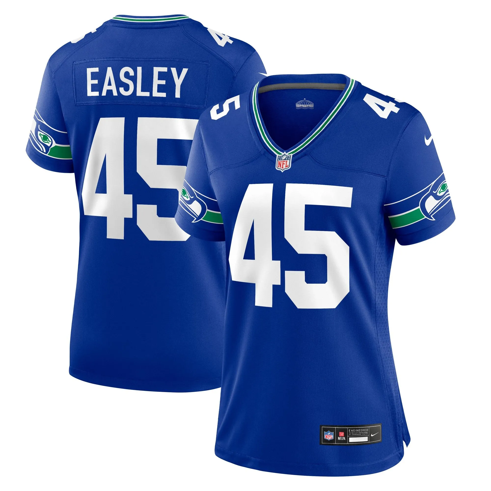 Kenny Easley Seattle Seahawks  Women's Throwback Retired Player Game Jersey - Royal