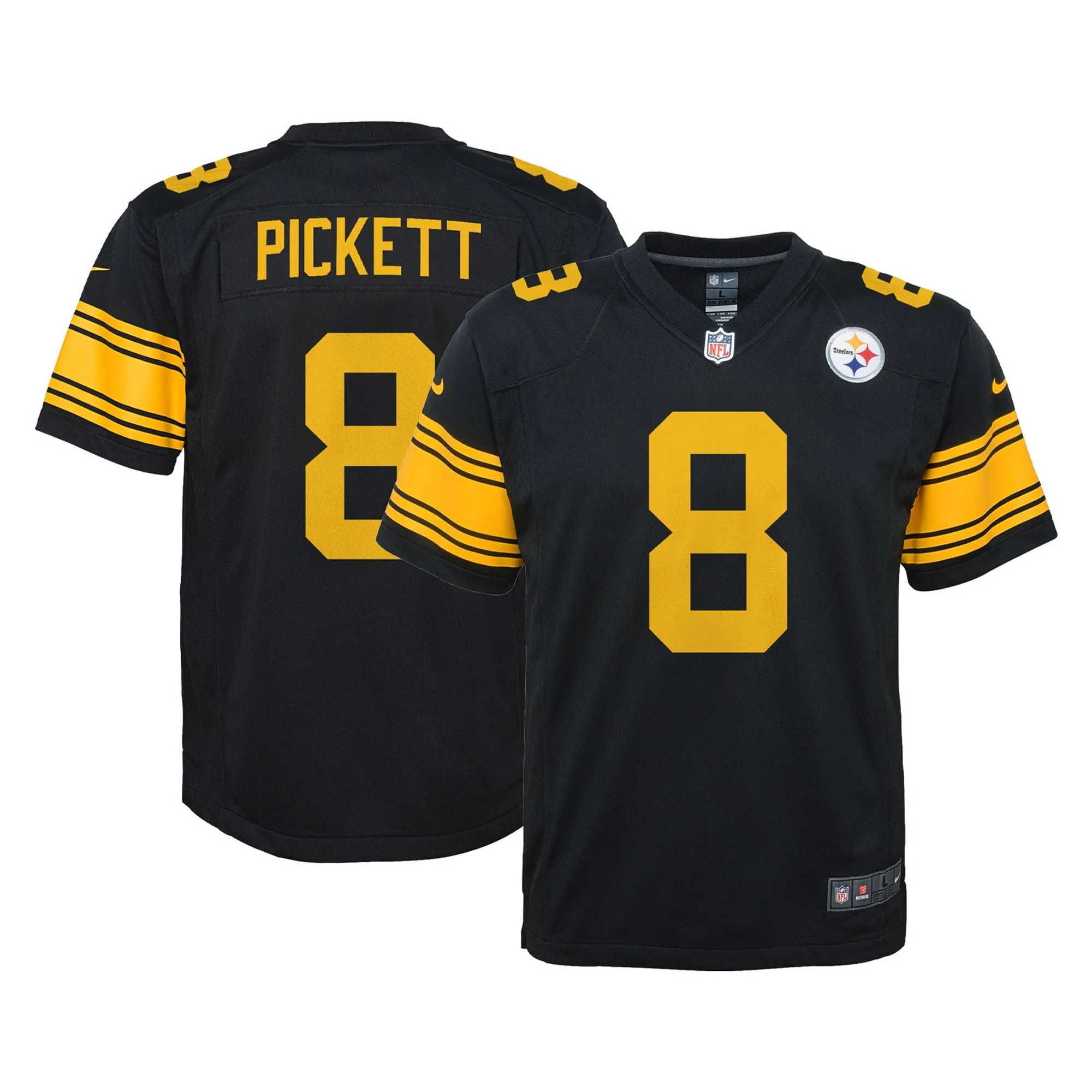 Kenny Pickett Pittsburgh Steelers  Youth Game Jersey - Black