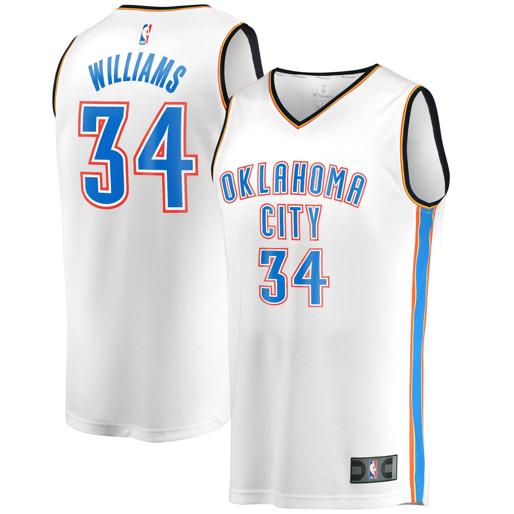 Kenrich Williams Oklahoma City Thunder Fanatics Branded Fast Break Player Jersey - Association Edition - White