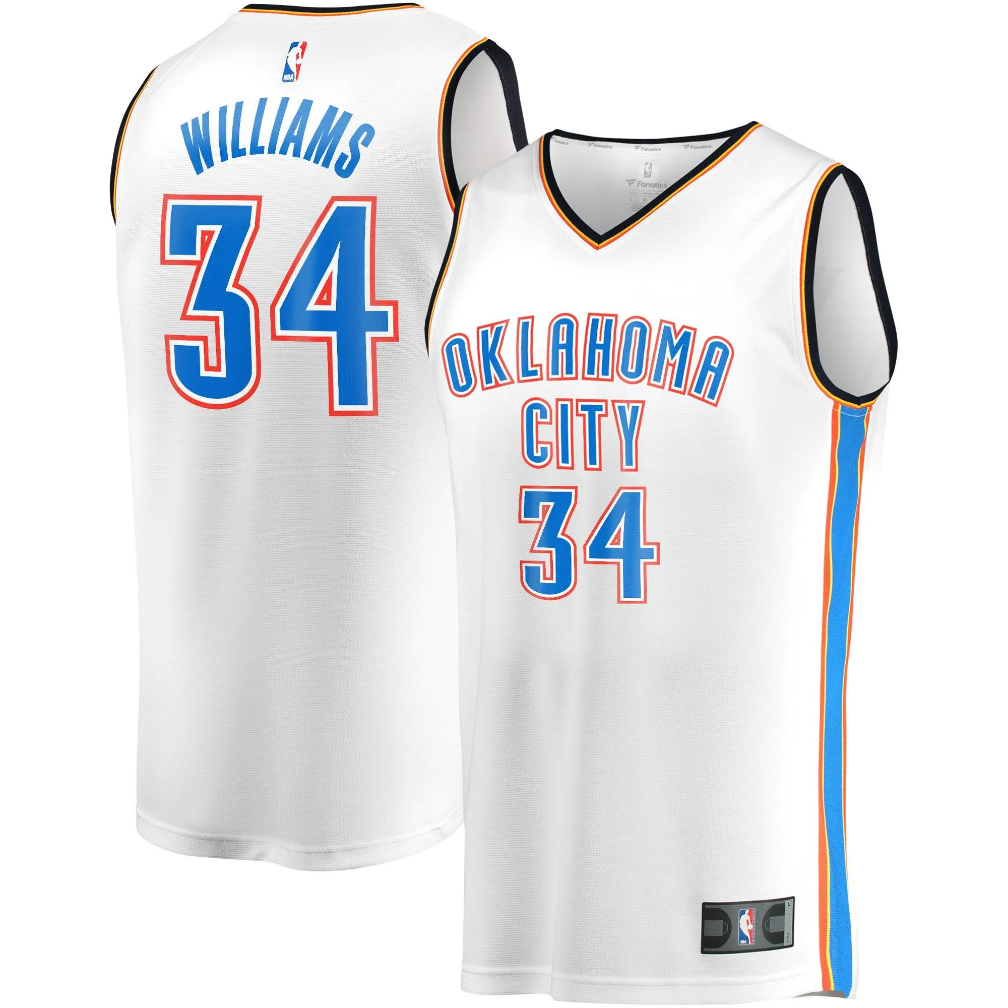 Kenrich Williams Oklahoma City Thunder Fanatics Branded Youth Fast Break Player Jersey - Association Edition - White