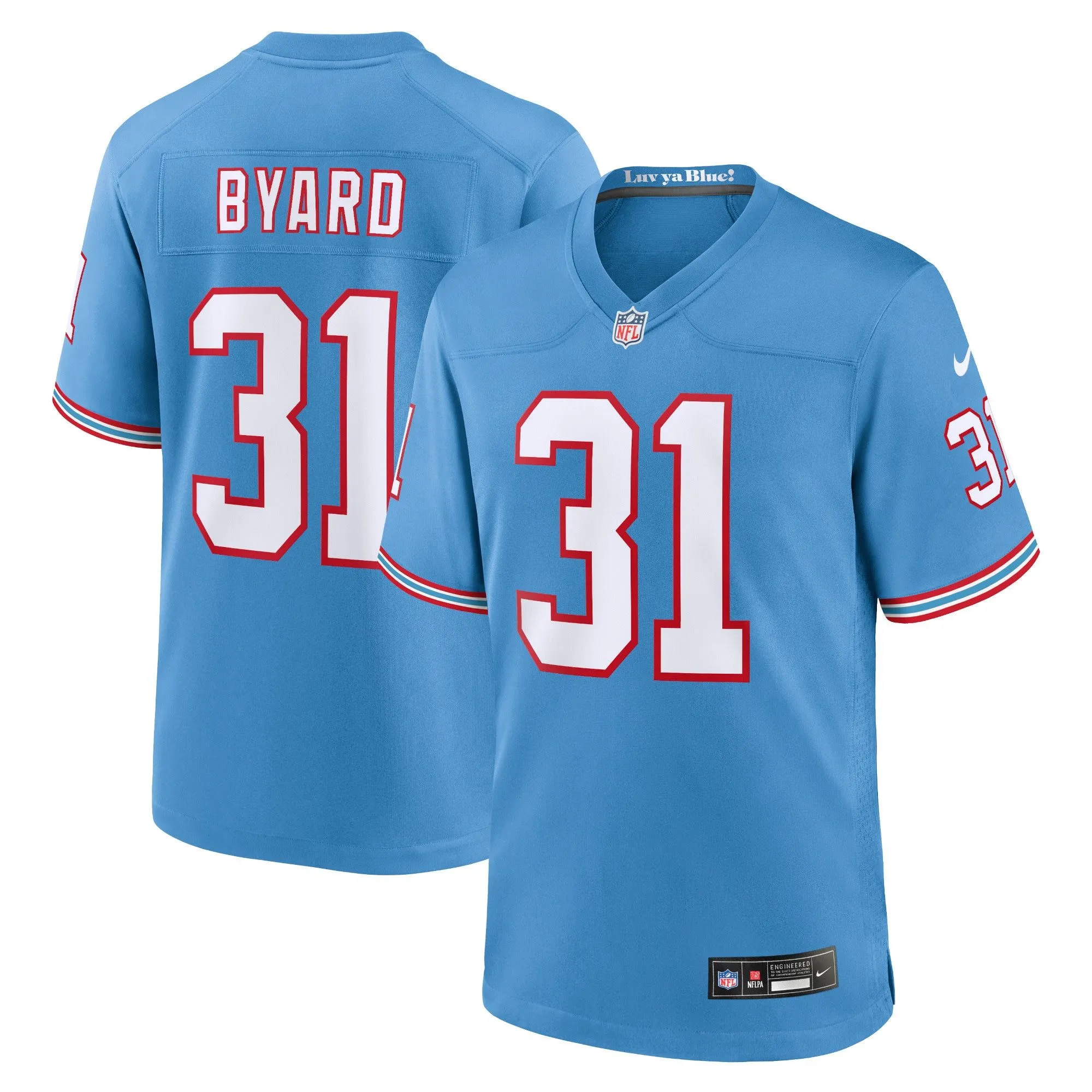 Kevin Byard Tennessee Titans  Oilers Throwback Alternate Game Player Jersey - Light Blue