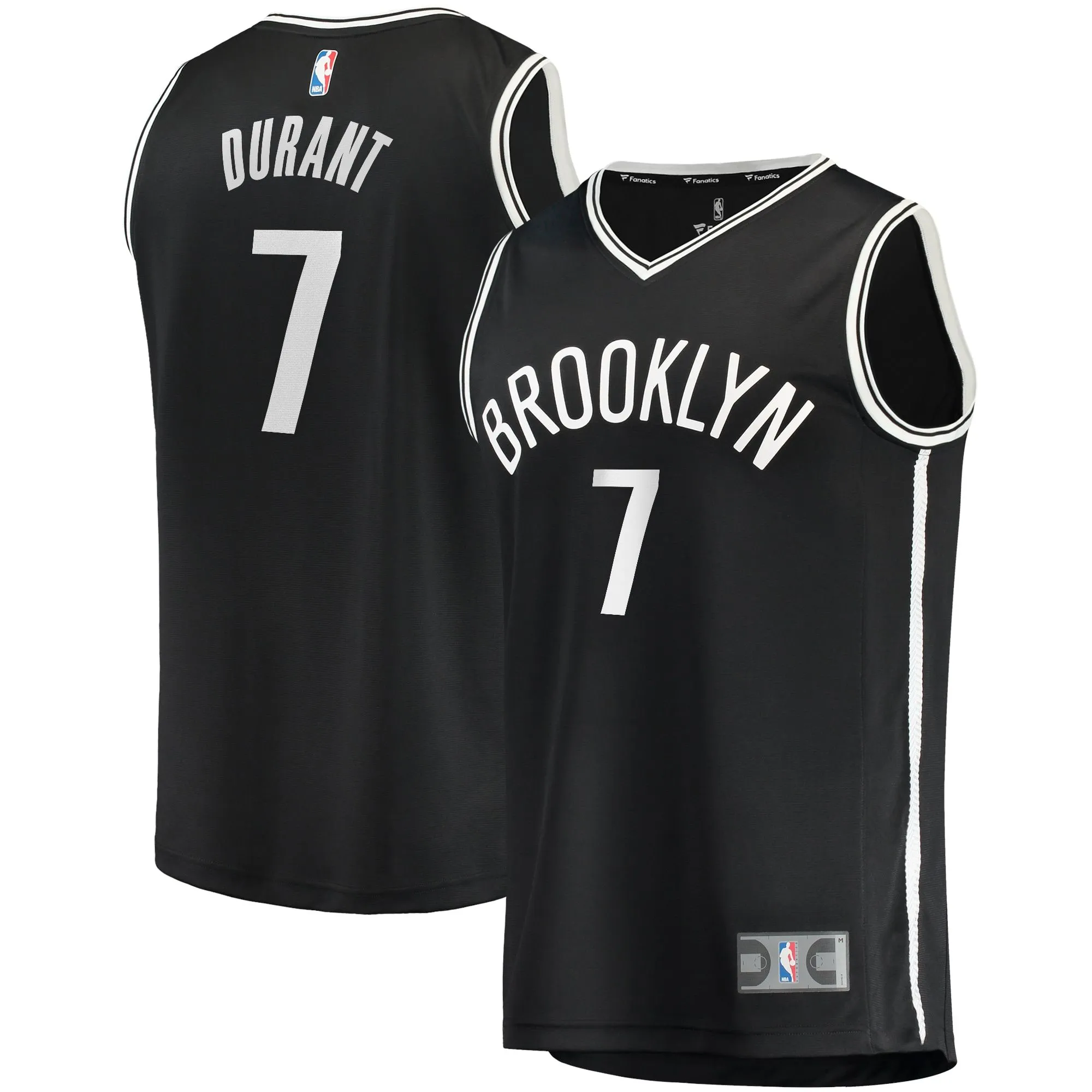 Kevin Durant Brooklyn Nets Fanatics Branded Fast Break Replica Jersey - Icon Edition - Black