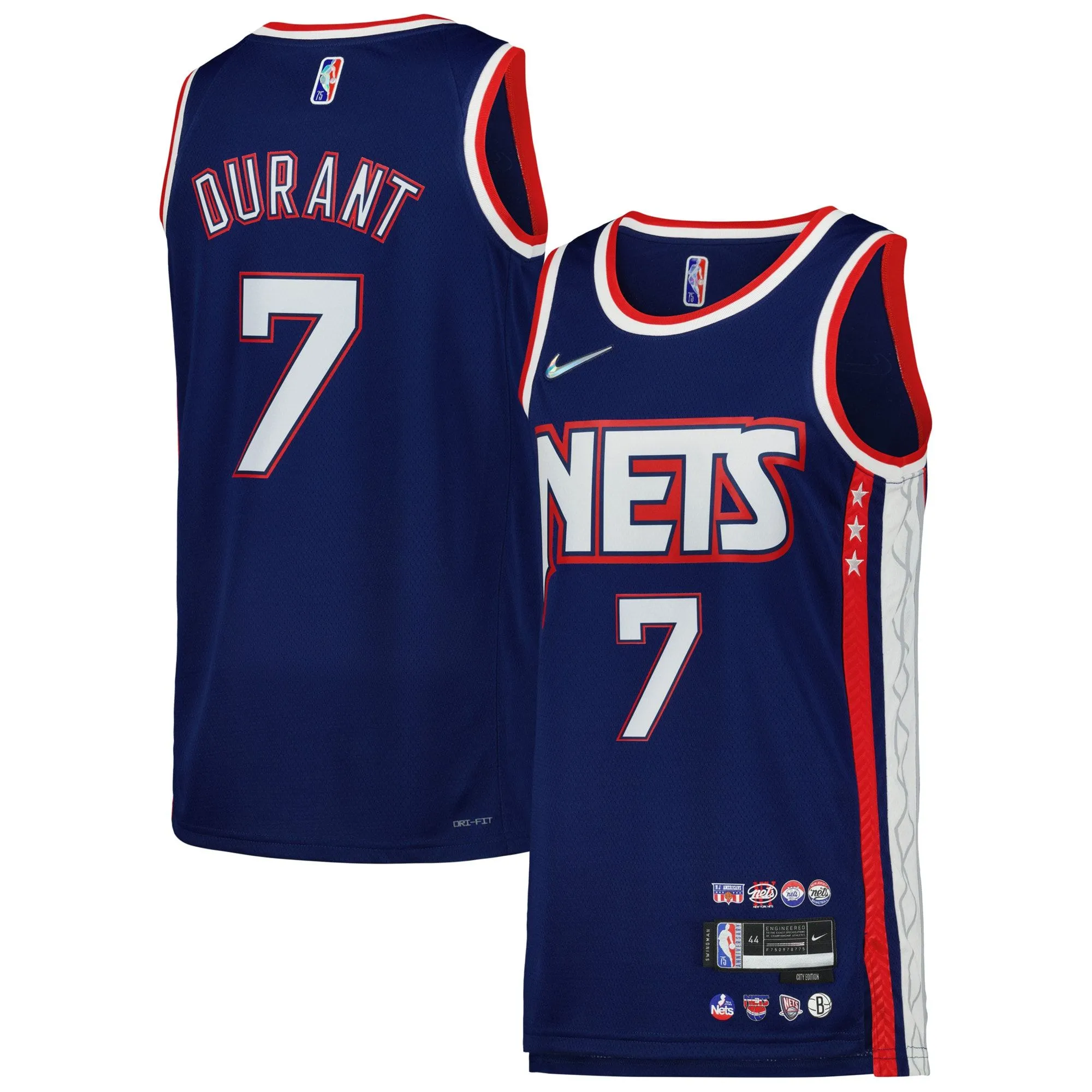 Kevin Durant Brooklyn Nets  Swingman Player Jersey - City Edition - Blue