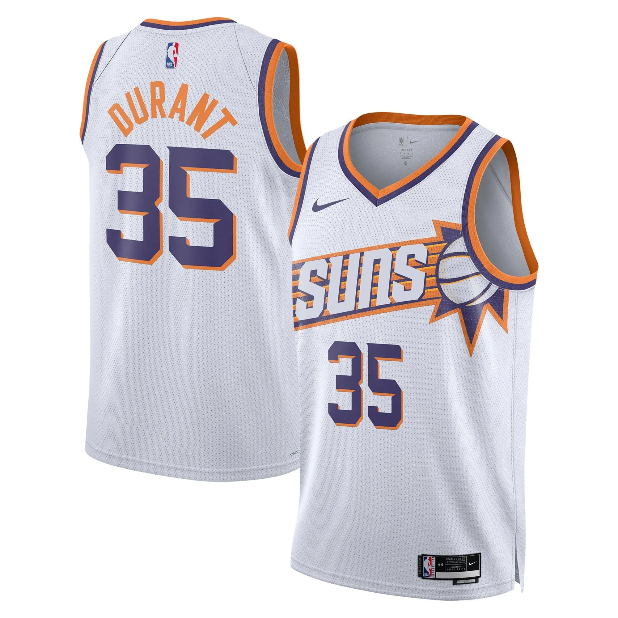 Kevin Durant Phoenix Suns  Unisex Swingman Jersey - Association Edition - White