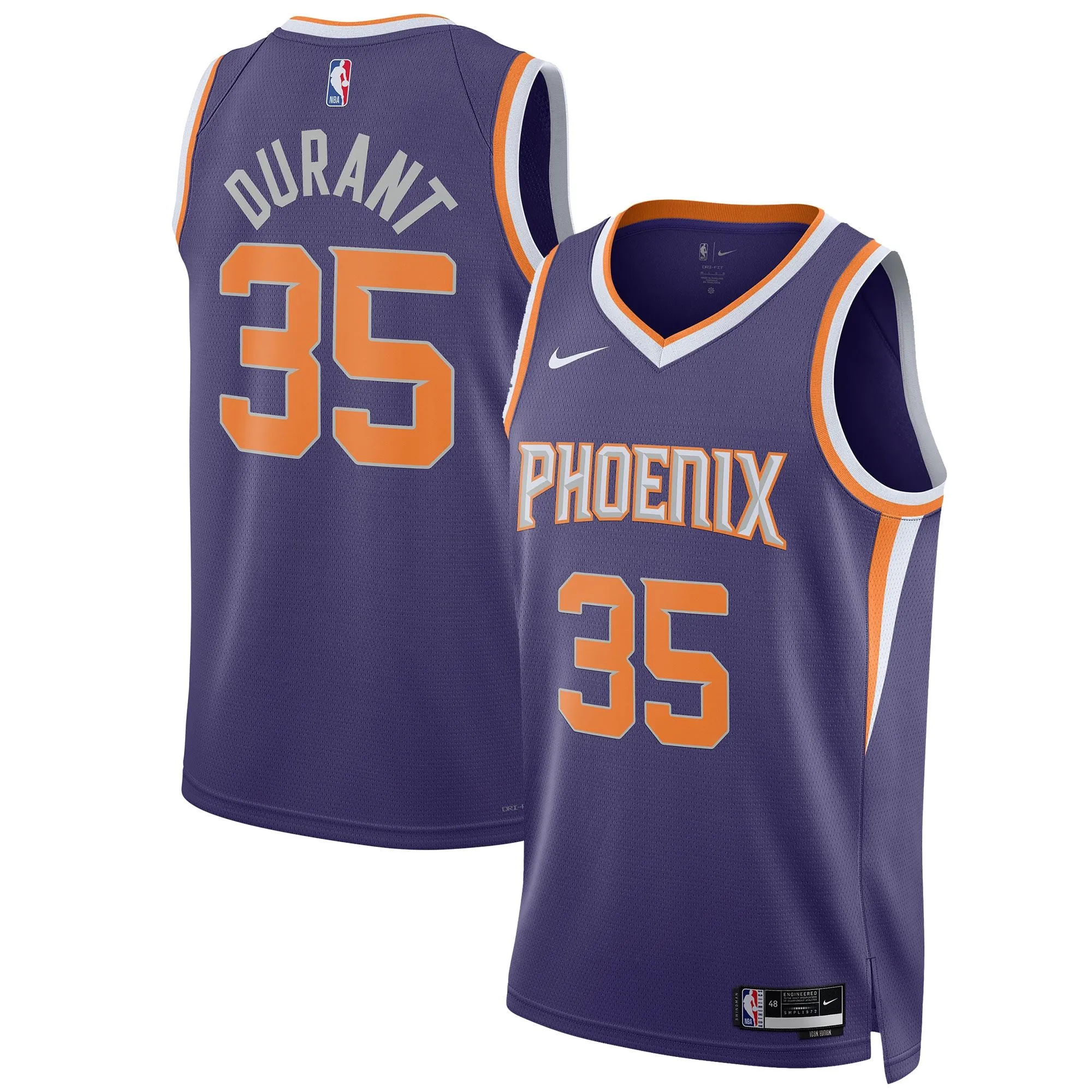 Kevin Durant Phoenix Suns  Unisex Swingman Jersey - Icon Edition - Purple