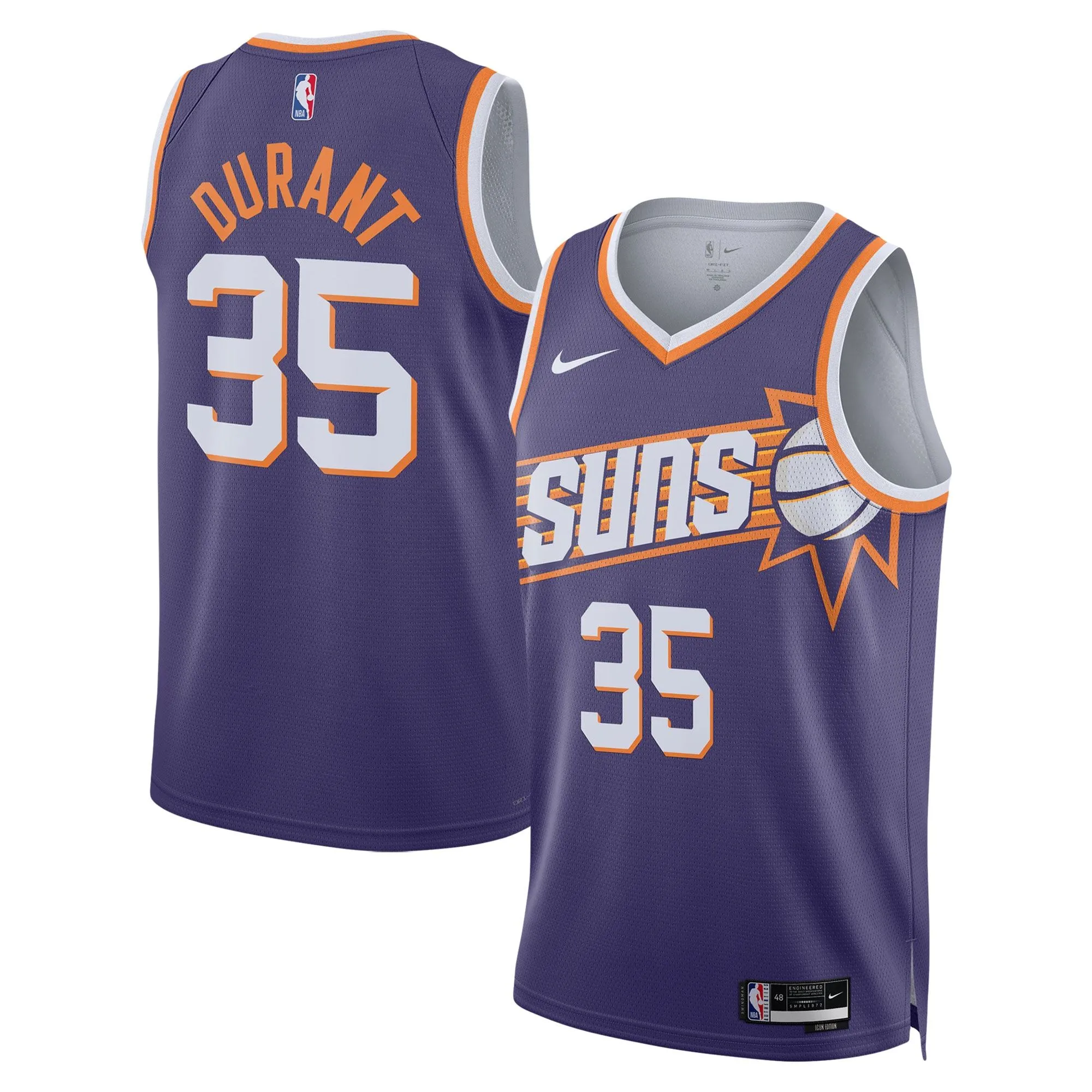 Kevin Durant Phoenix Suns  Unisex Swingman Jersey - Icon Edition - Purple