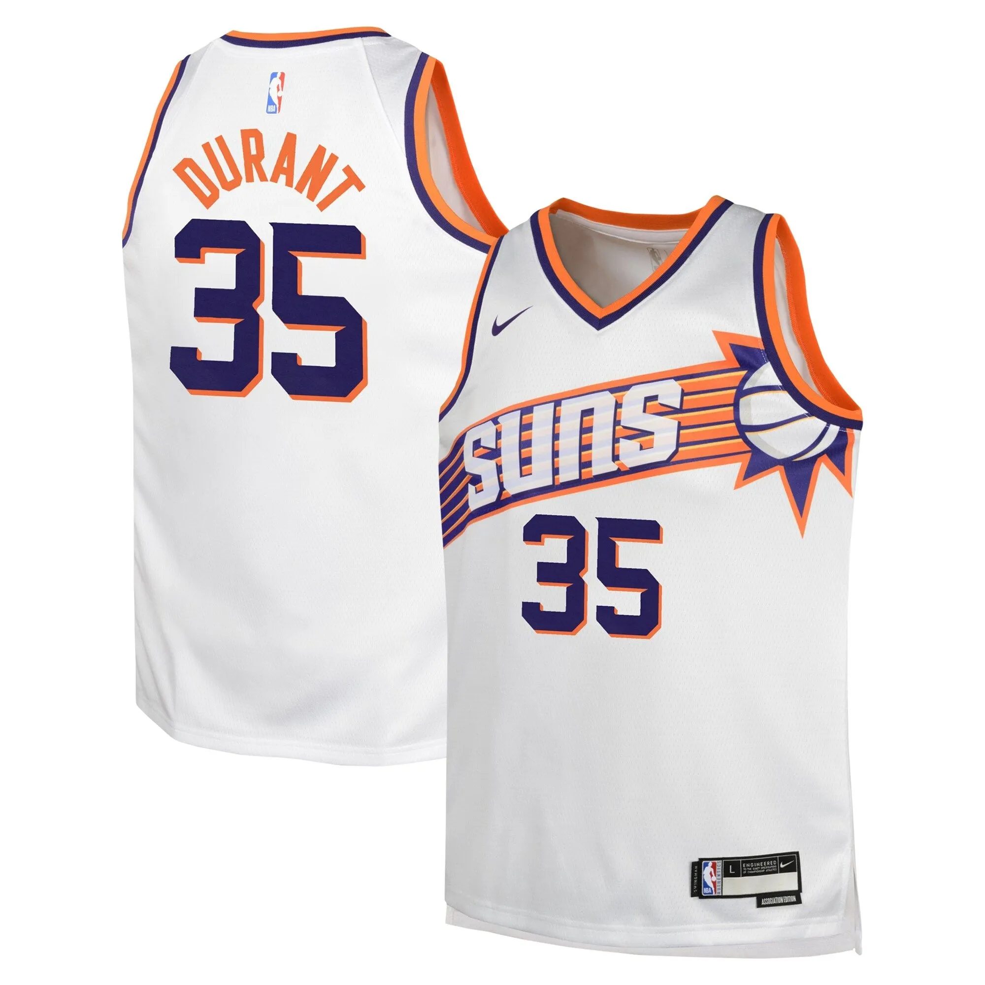 Kevin Durant Phoenix Suns  Youth Swingman Jersey - Association Edition - White