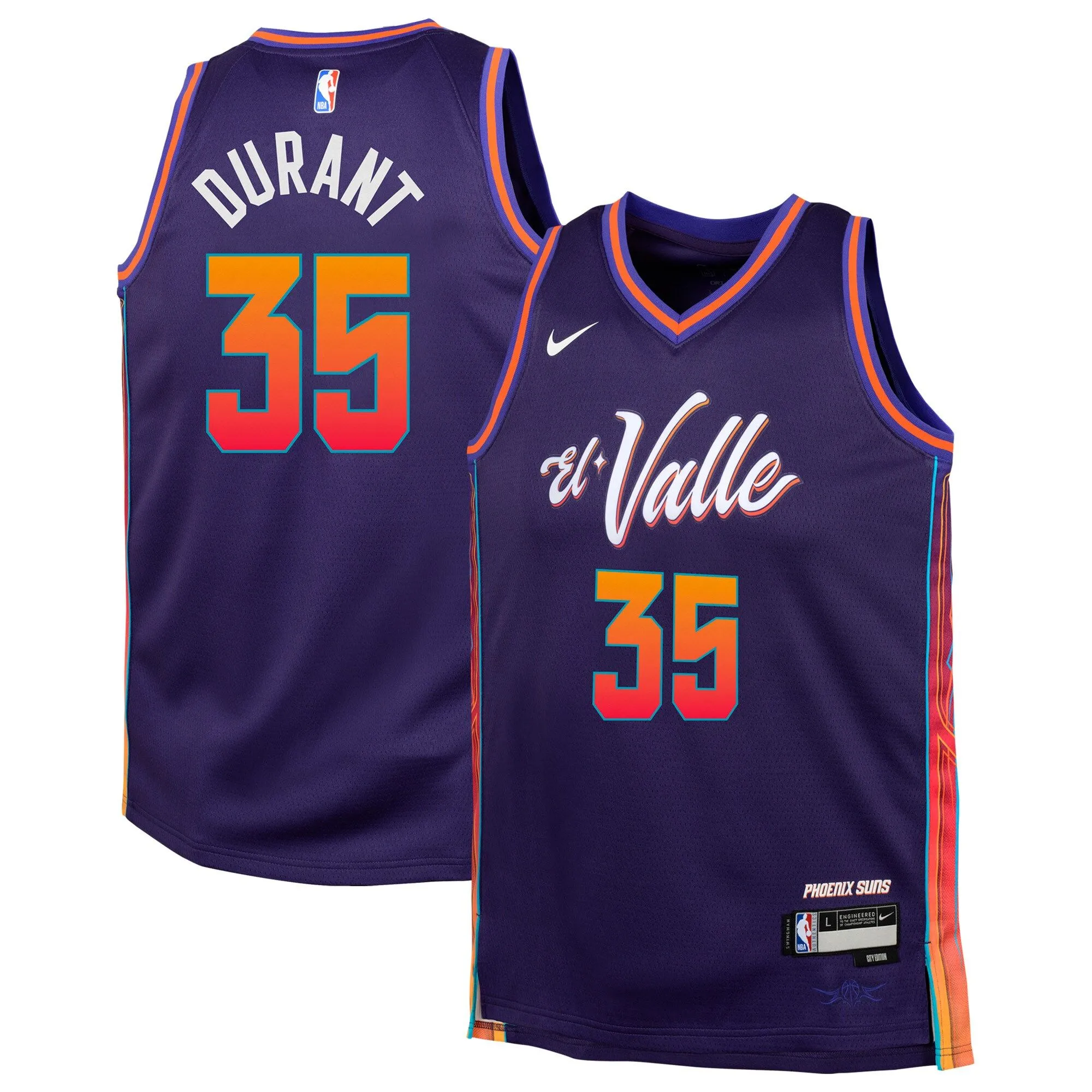 Kevin Durant Phoenix Suns  Youth  Swingman Replica Jersey - City Edition - Purple