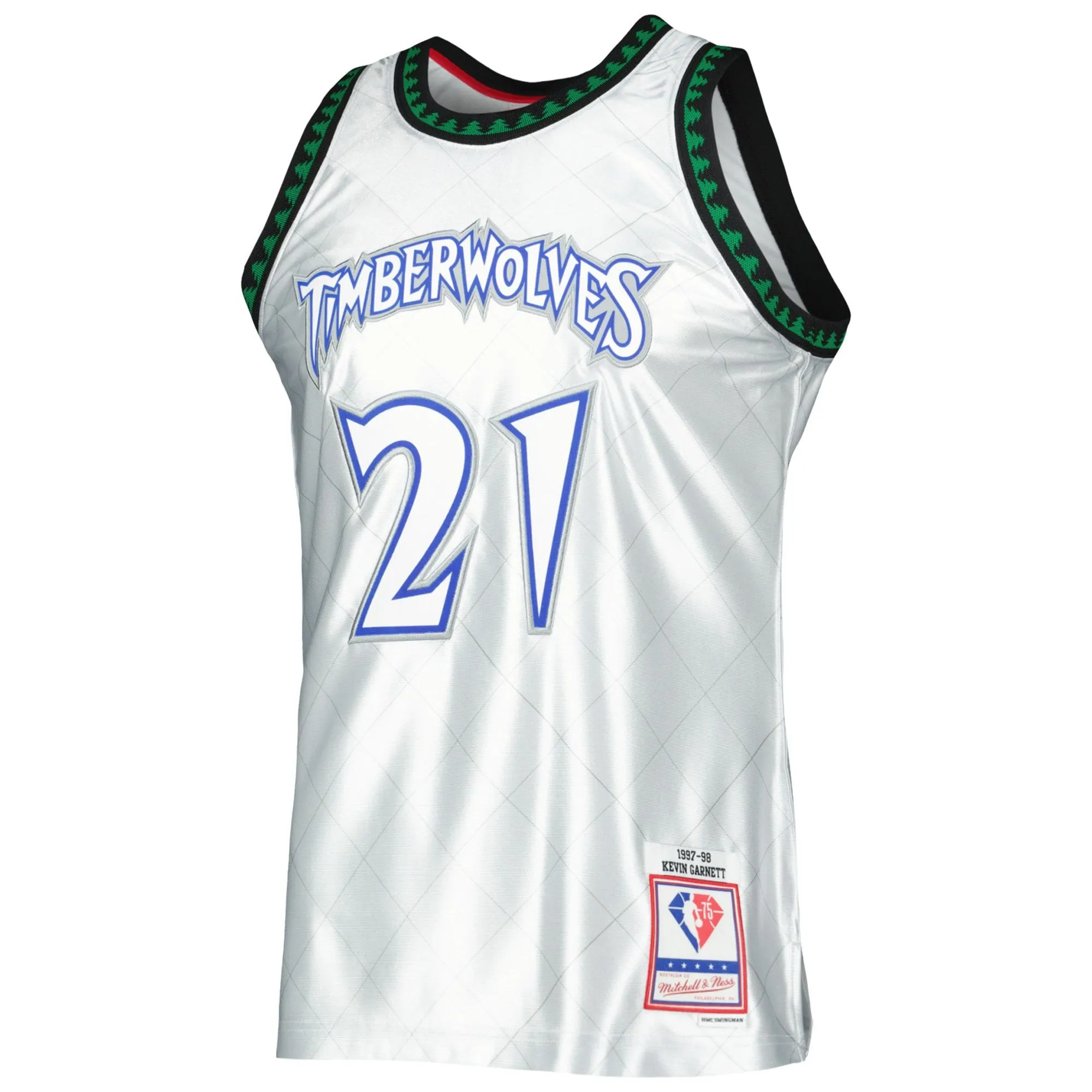 Kevin Garnett Minnesota Timberwolves Mitchell & Ness 1997/98 Hardwood Classics 75th Anniversary Swingman Jersey - Platinum