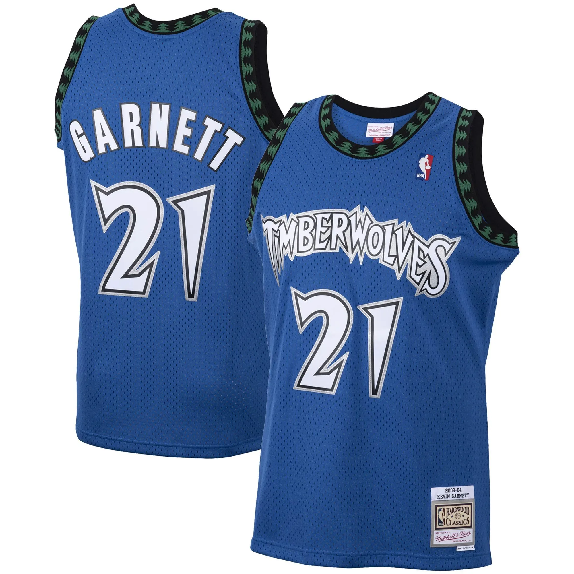 Kevin Garnett Minnesota Timberwolves Mitchell & Ness 2001/02 Hardwood Classics Swingman Jersey - Blue