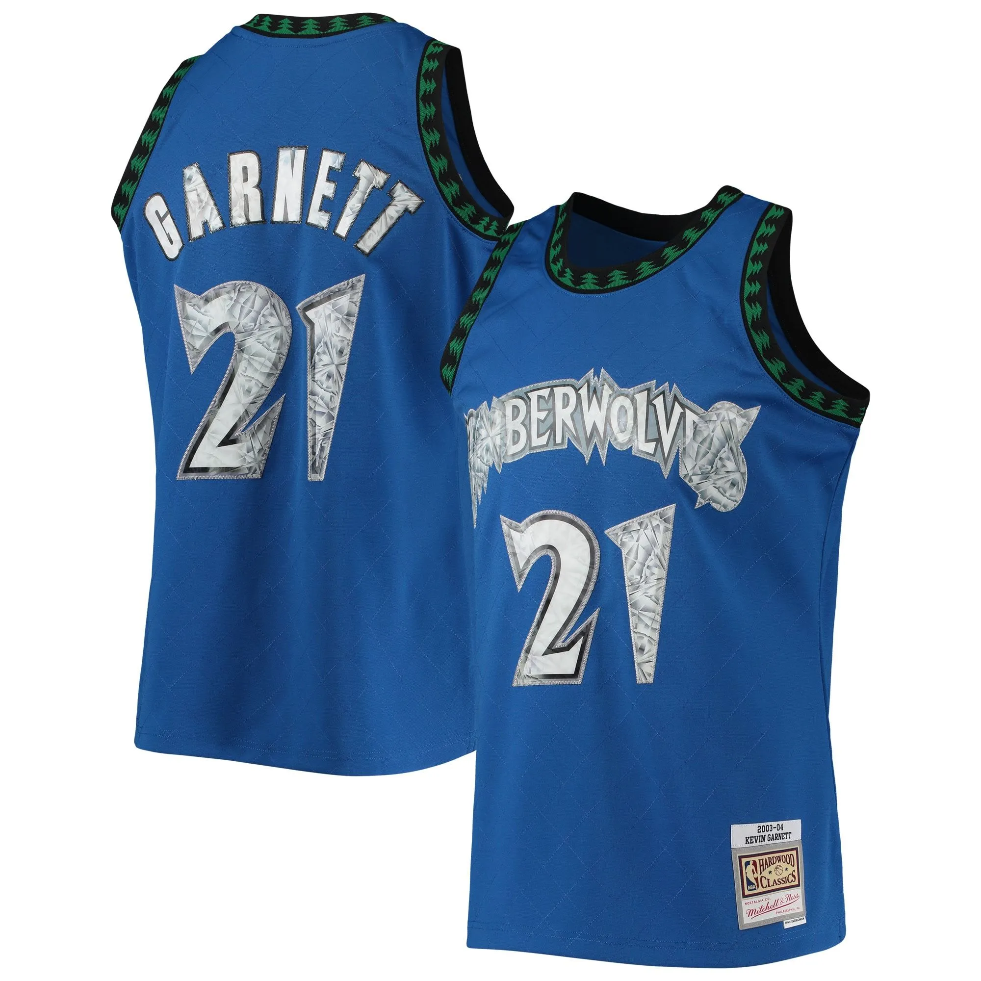 Kevin Garnett Minnesota Timberwolves Mitchell & Ness 2003/04 Hardwood Classics NBA 75th Anniversary Diamond Swingman Jersey - Blue