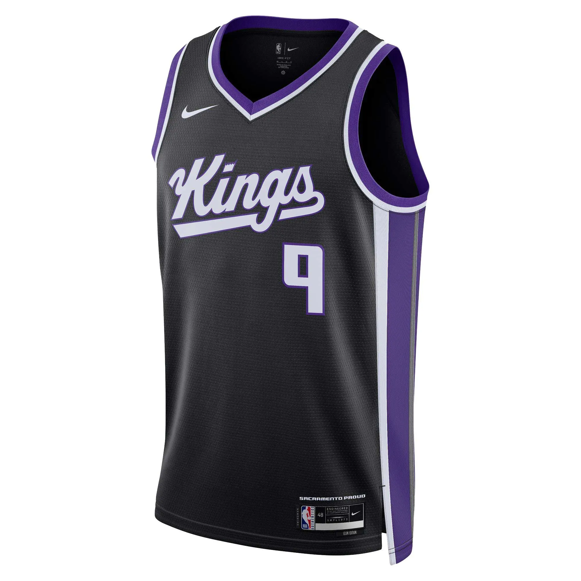 Kevin Huerter Sacramento Kings  Unisex Swingman Jersey - Icon Edition - Black