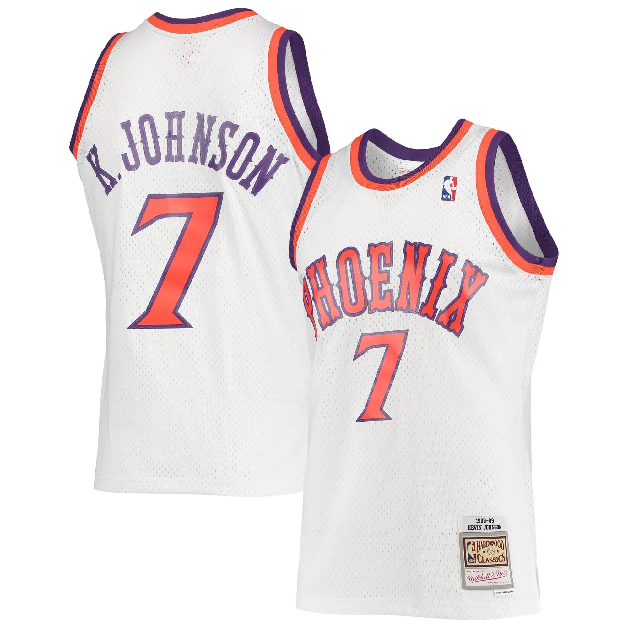 Kevin Johnson Phoenix Suns Mitchell & Ness 1988/89 Hardwood Classics Swingman Jersey - White