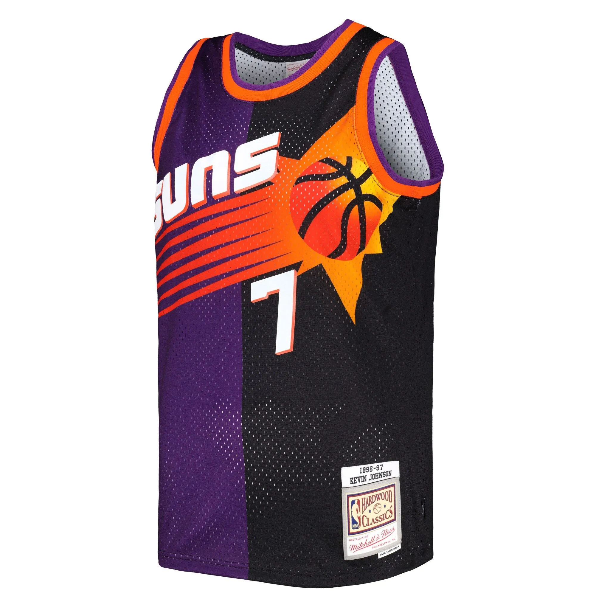 Kevin Johnson Phoenix Suns Mitchell & Ness Hardwood Classics 1996/97 Split Swingman Jersey - Purple/Black