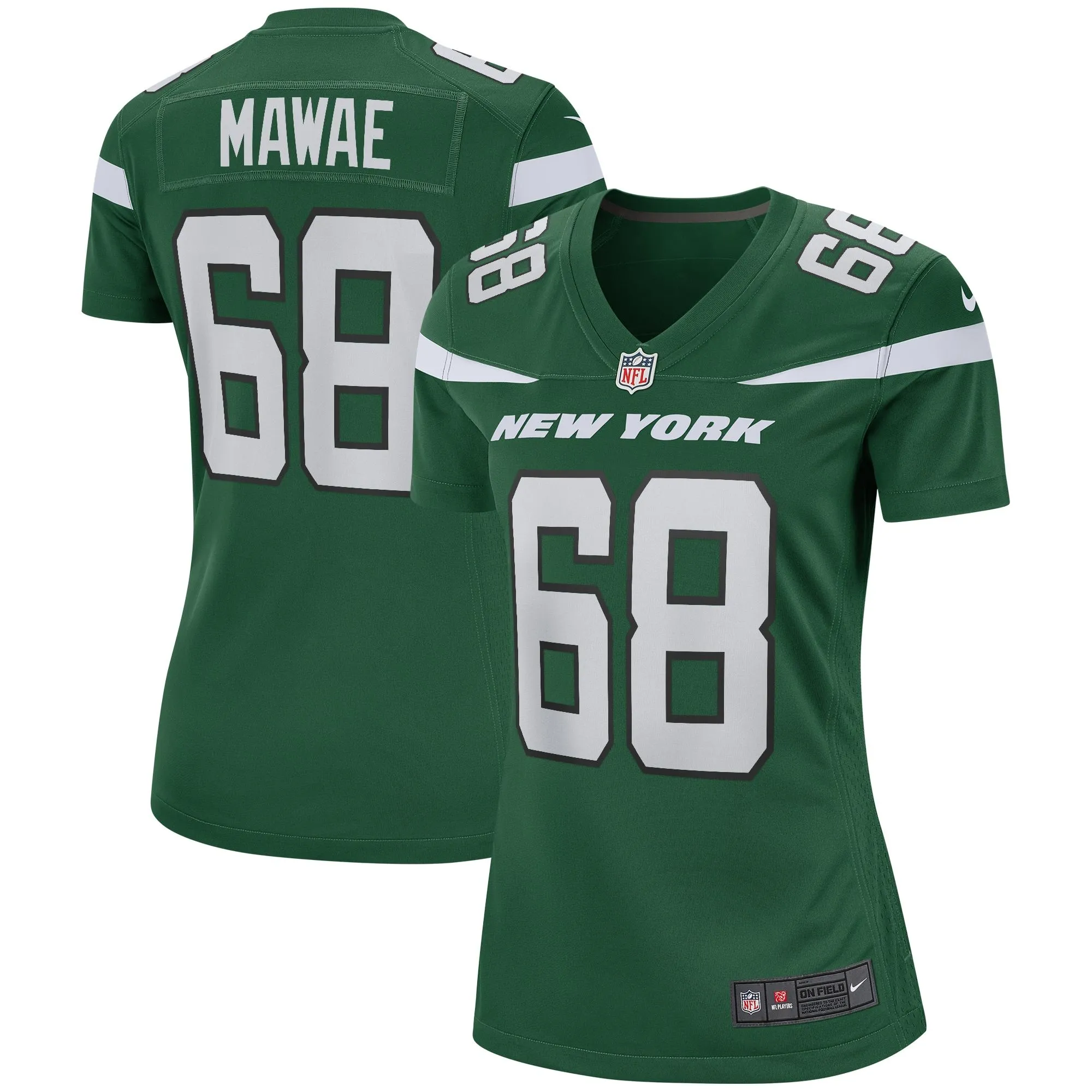 Kevin Mawae New York Jets  Women's Game Retired Player Jersey - Gotham Green