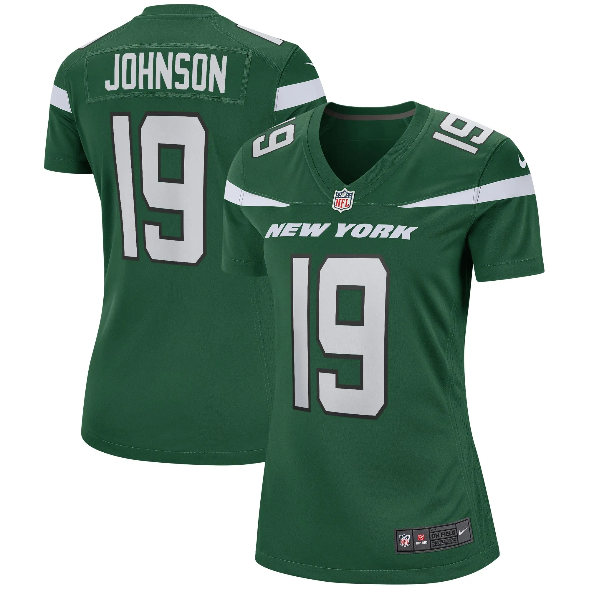 Keyshawn Johnson New York Jets  Women's Game Retired Player Jersey - Gotham Green