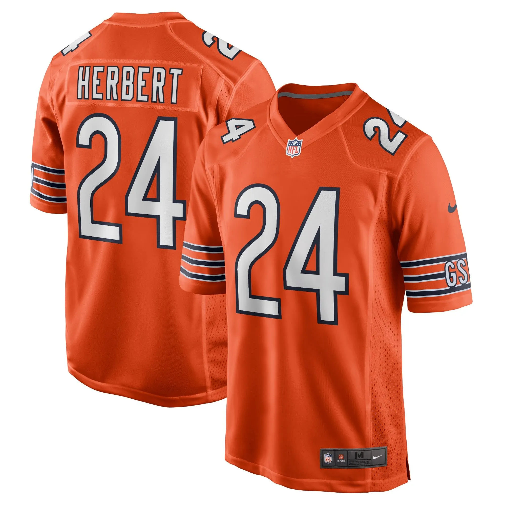 Khalil Herbert Chicago Bears  Alternate Game Player Jersey - Orange