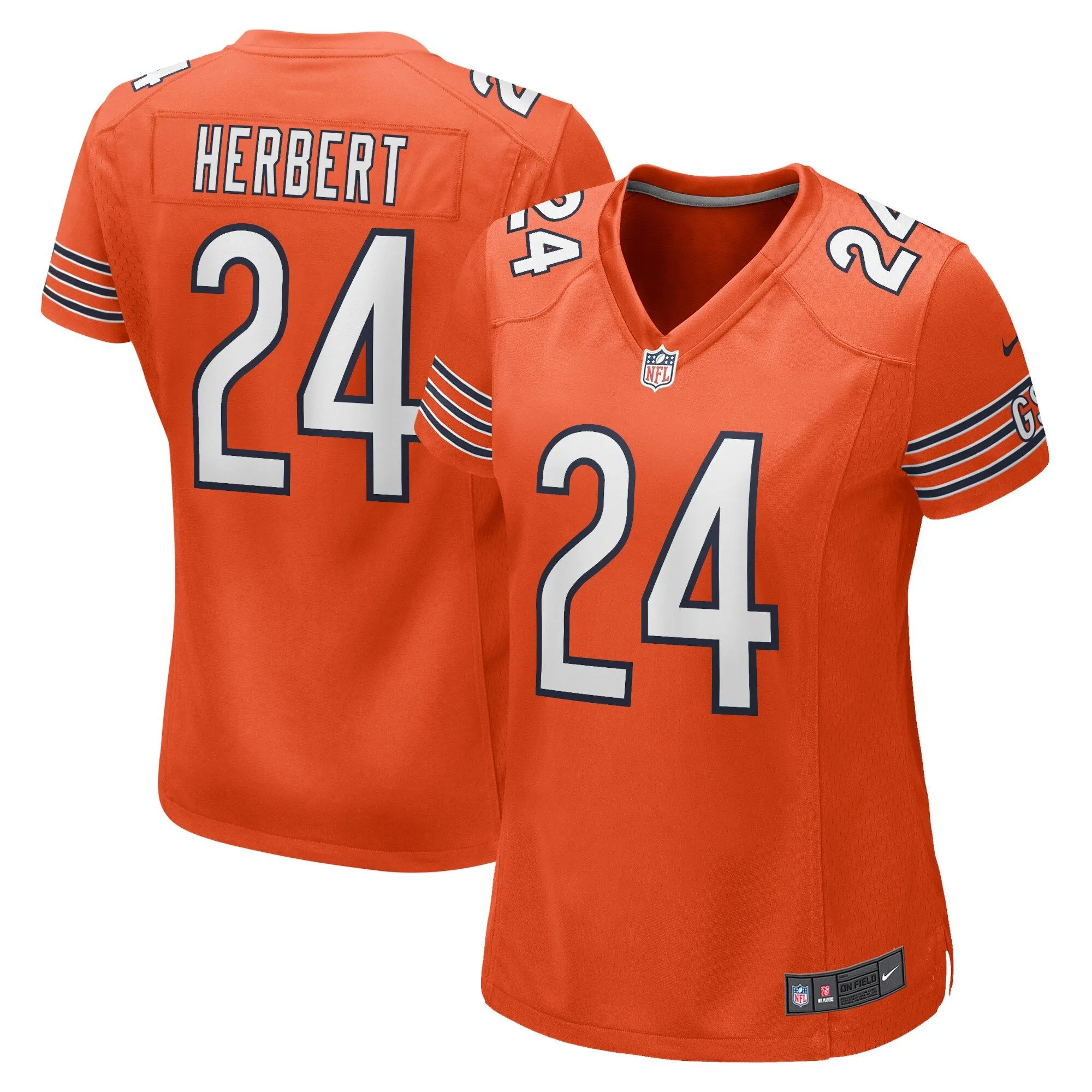 Khalil Herbert Chicago Bears  Women's Alternate Game Player Jersey - Orange