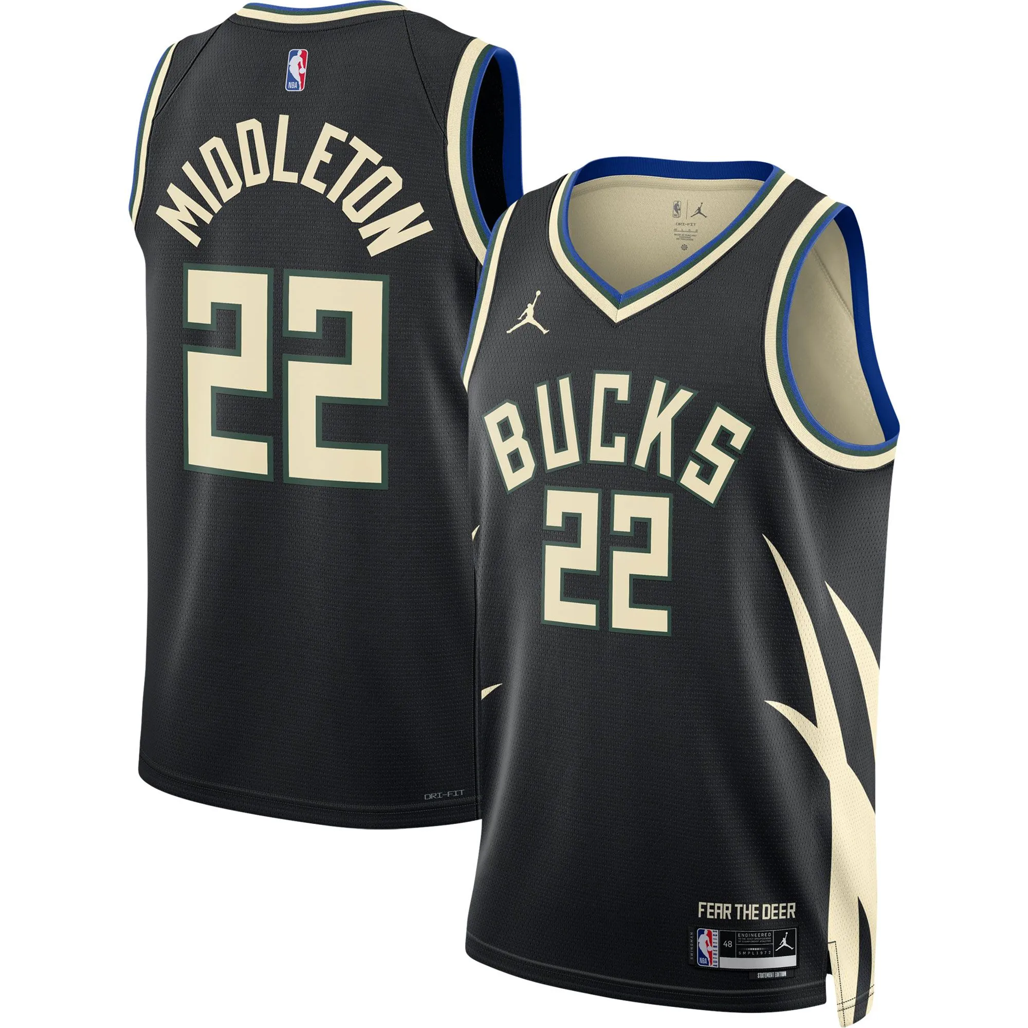 Khris Middleton Milwaukee Bucks Jordan Brand Unisex Swingman Jersey - Statement Edition - Black