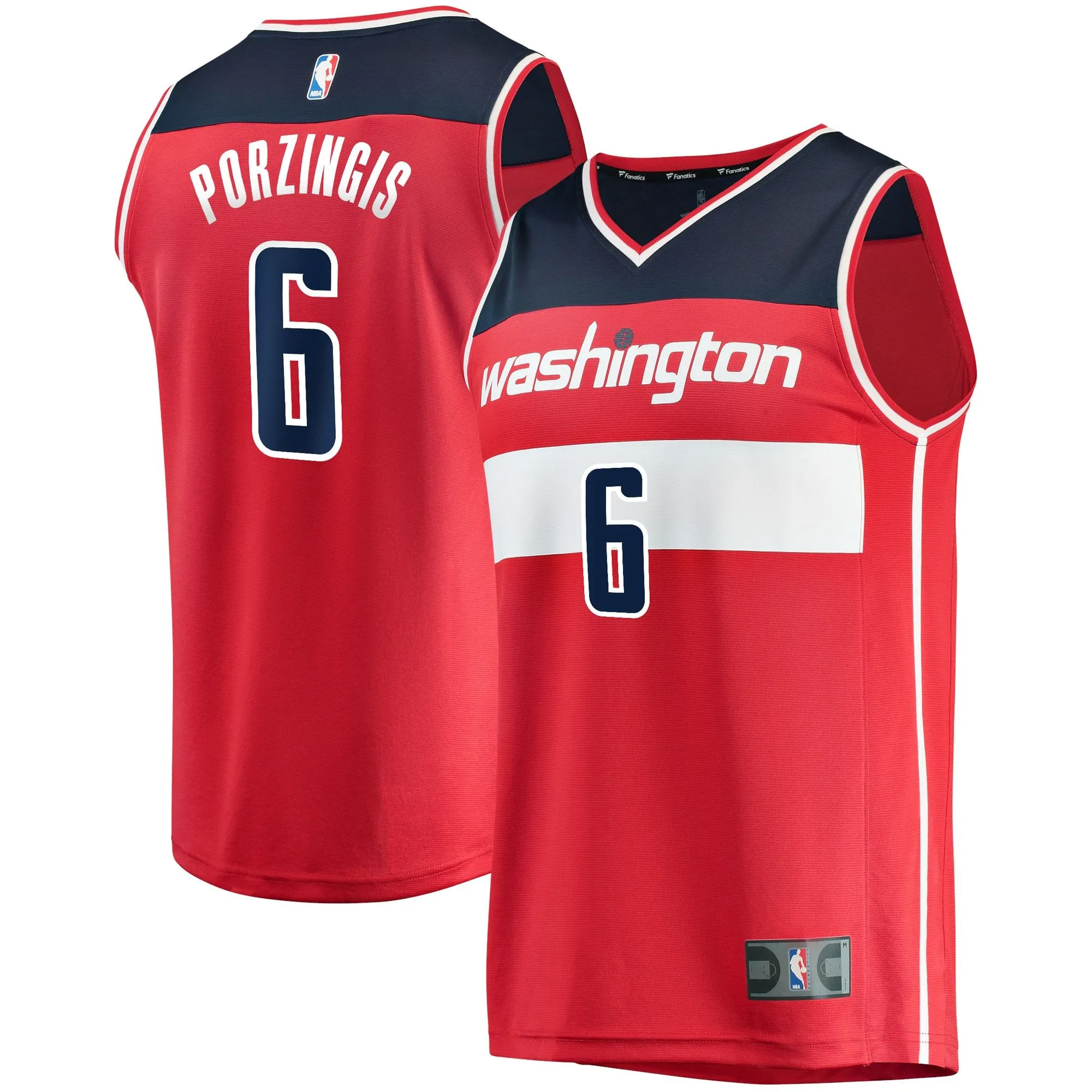 Kristaps Porzingis Washington Wizards Fanatics Branded Fast Break Replica Jersey - Icon Edition - Red