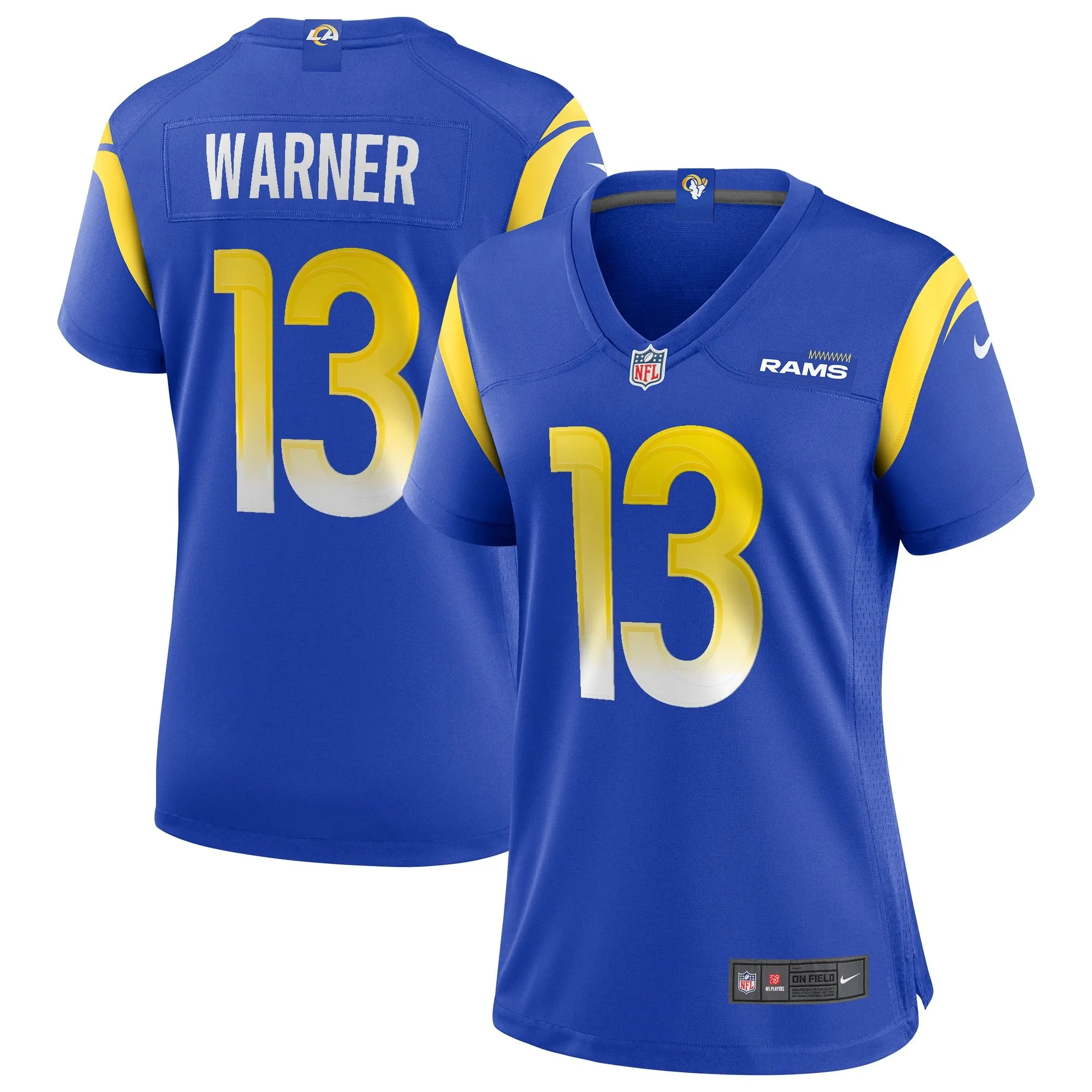 Kurt Warner Los Angeles Rams  Women's Game Retired Player Jersey - Royal