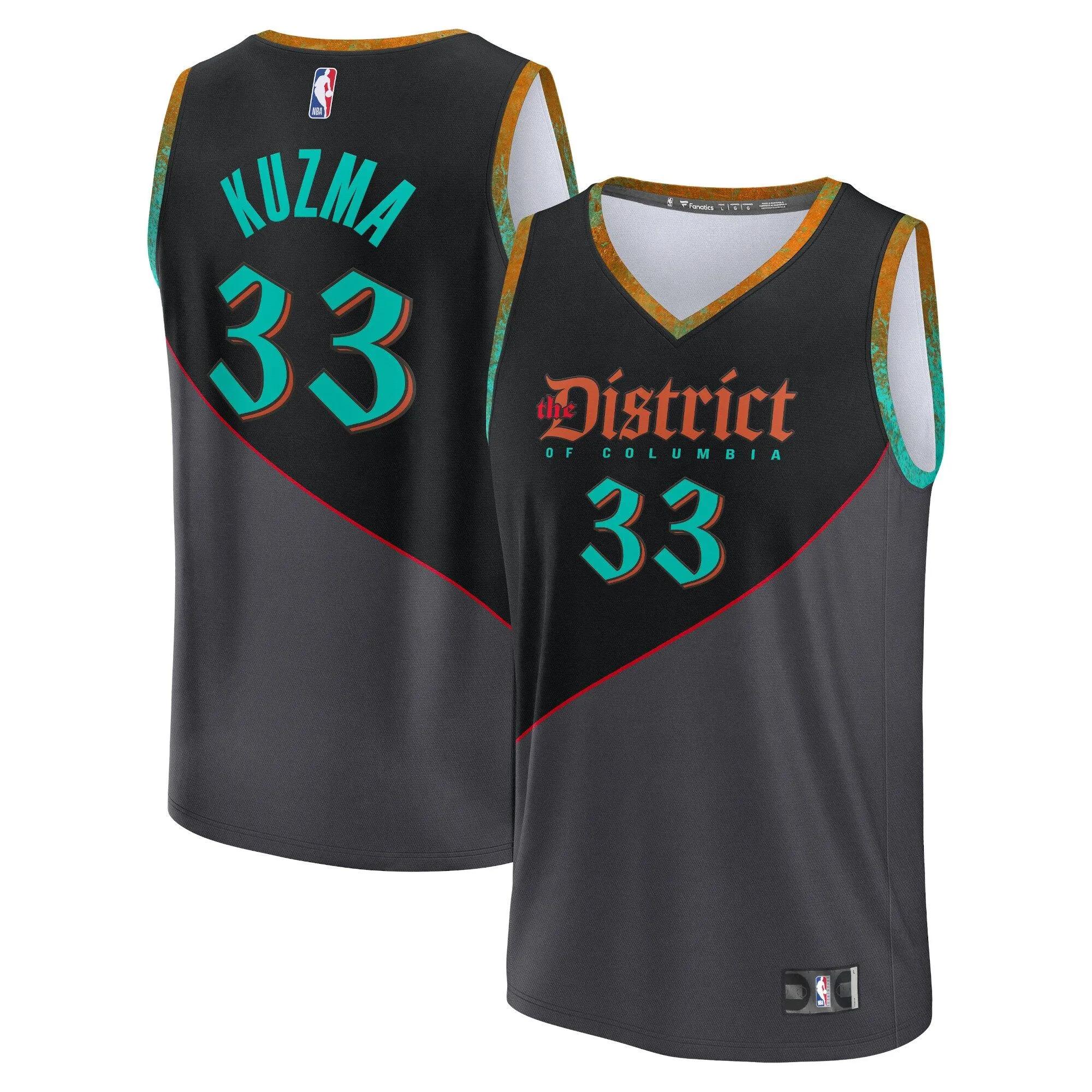 Kyle Kuzma Washington Wizards Fanatics Branded Fast Break Jersey - Black - City Edition