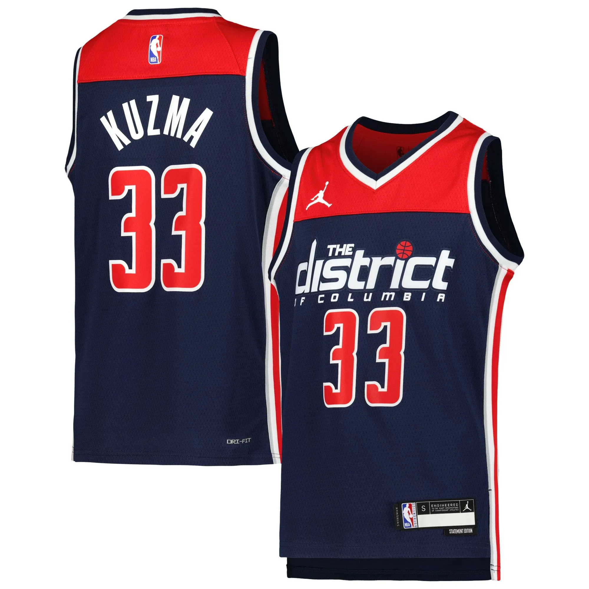 Kyle Kuzma Washington Wizards Jordan Brand Youth Swingman Jersey - Statement Edition - Navy