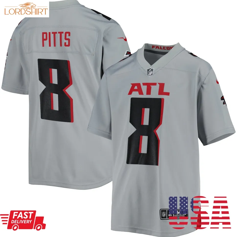 Kyle Pitts Atlanta Falcons  Youth Inverted Game Jersey   Gray