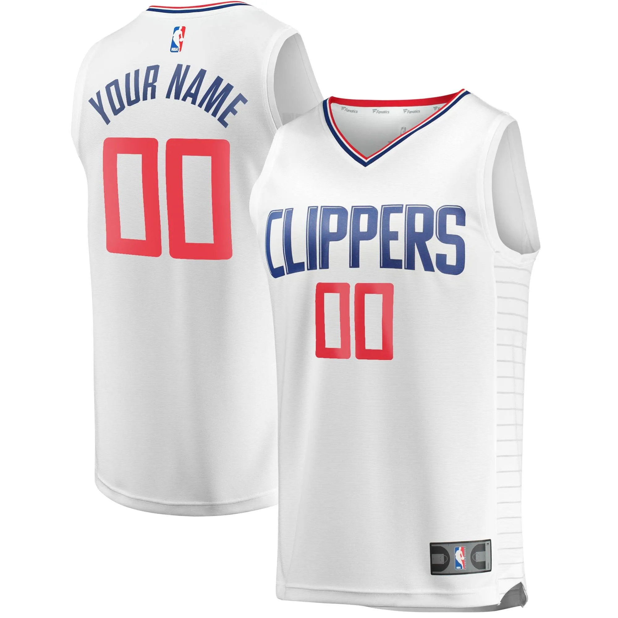 LA Clippers Fanatics Branded Youth Fast Break Custom Replica Jersey White - Association Edition