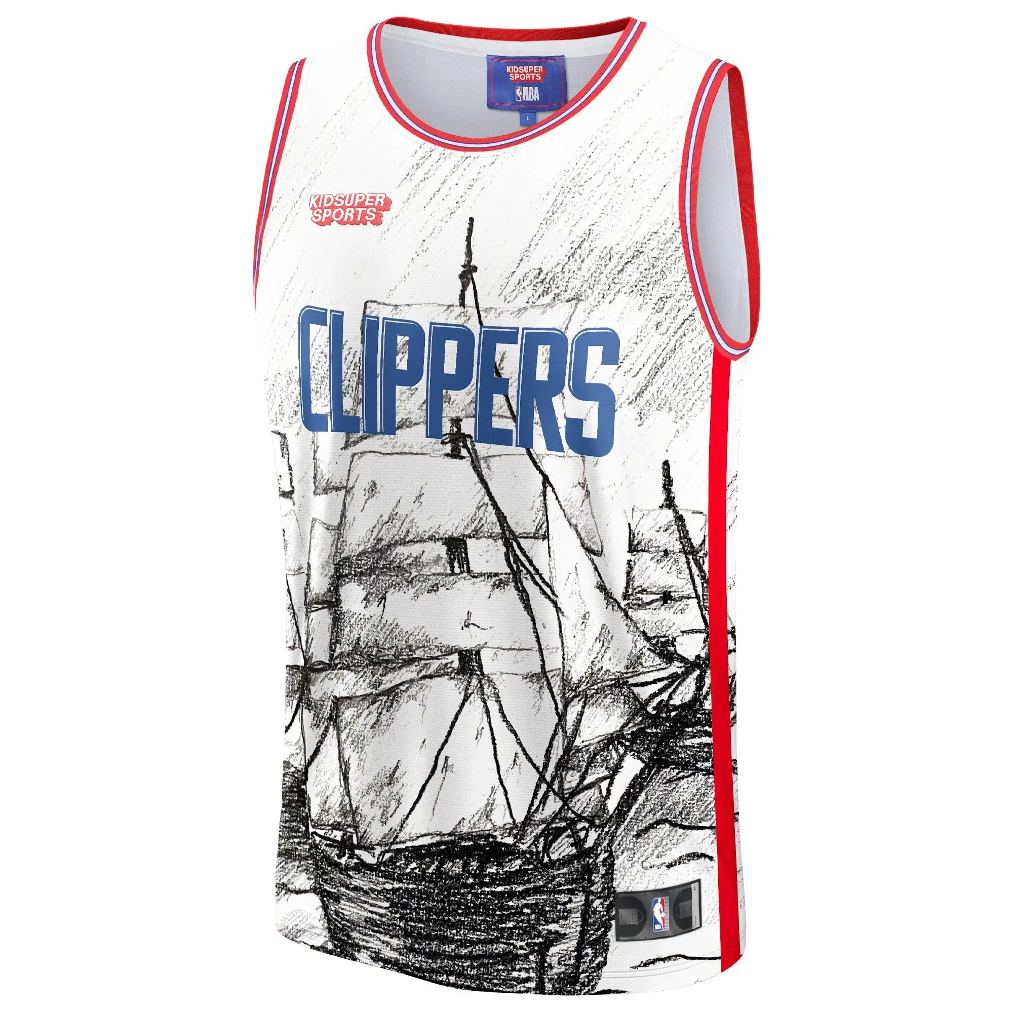 LA Clippers NBA & KidSuper Studios By Fanatics Unisex Hometown Jersey - Gray