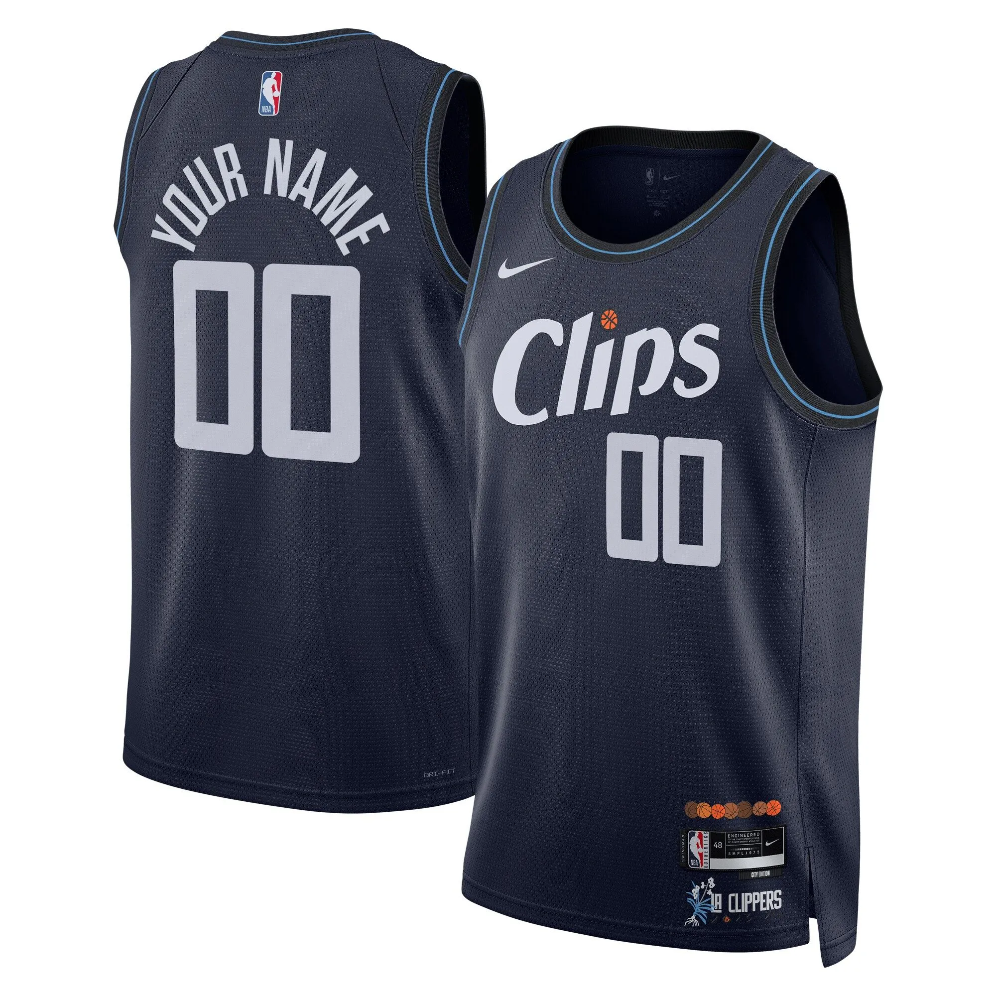 LA Clippers  Unisex 2023/24 Custom Swingman Jersey - Navy - City Edition