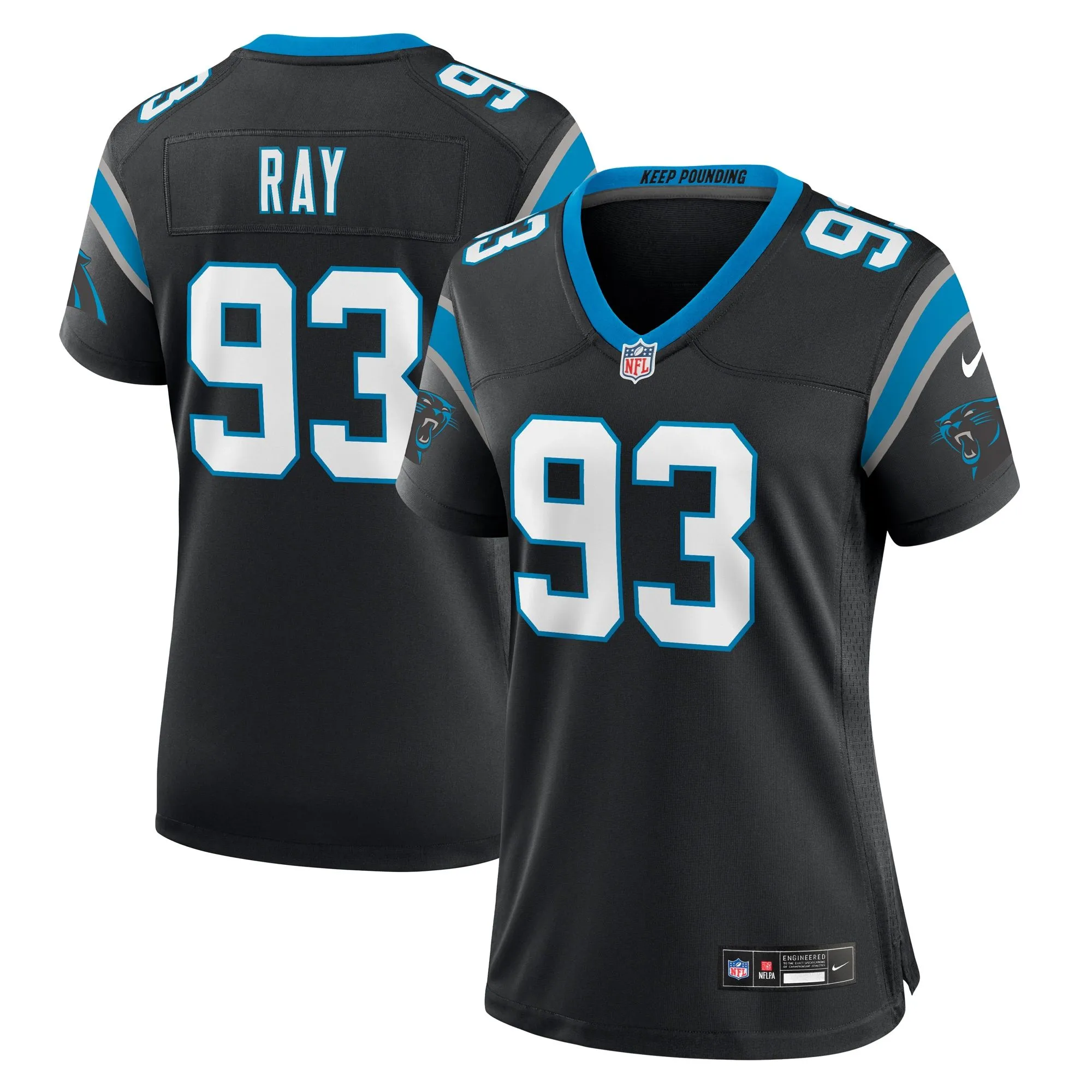 LaBryan Ray Carolina Panthers  Women's Team Game Jersey -  Black