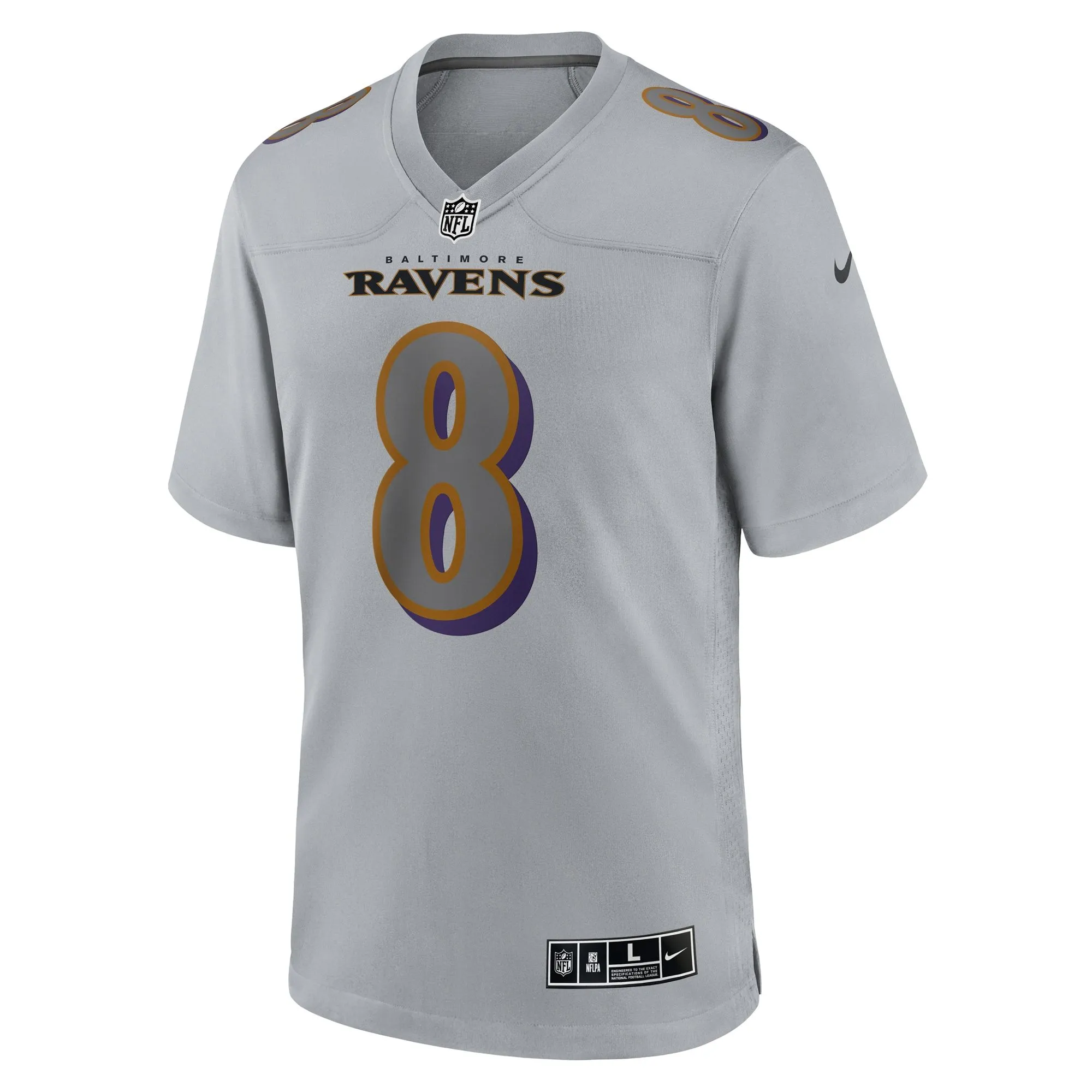 Lamar Jackson Baltimore Ravens  Atmosphere Fashion Game Jersey - Gray