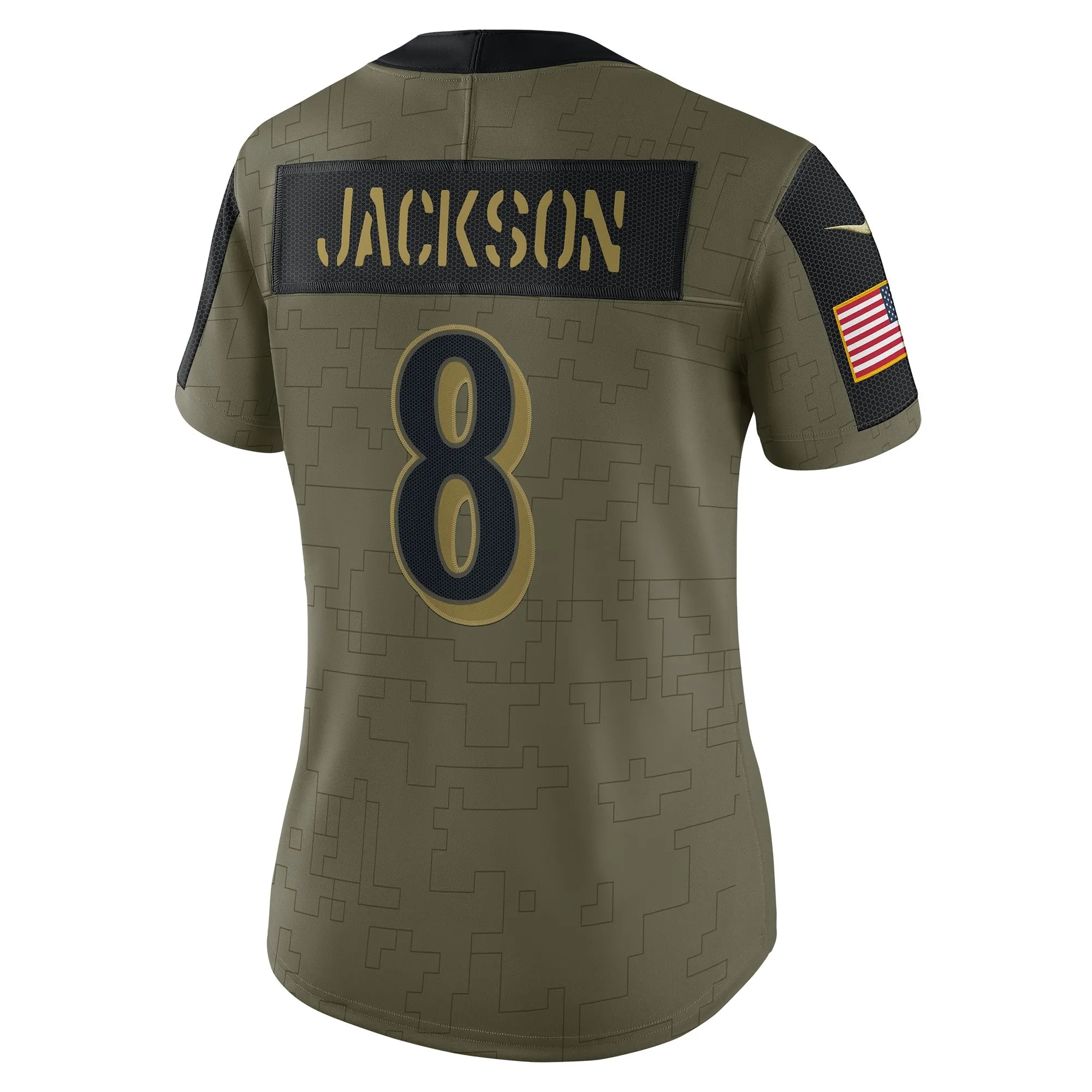 Lamar Jackson Baltimore Ravens  Women's 2021 Salute To Service Limited Player Jersey - Olive