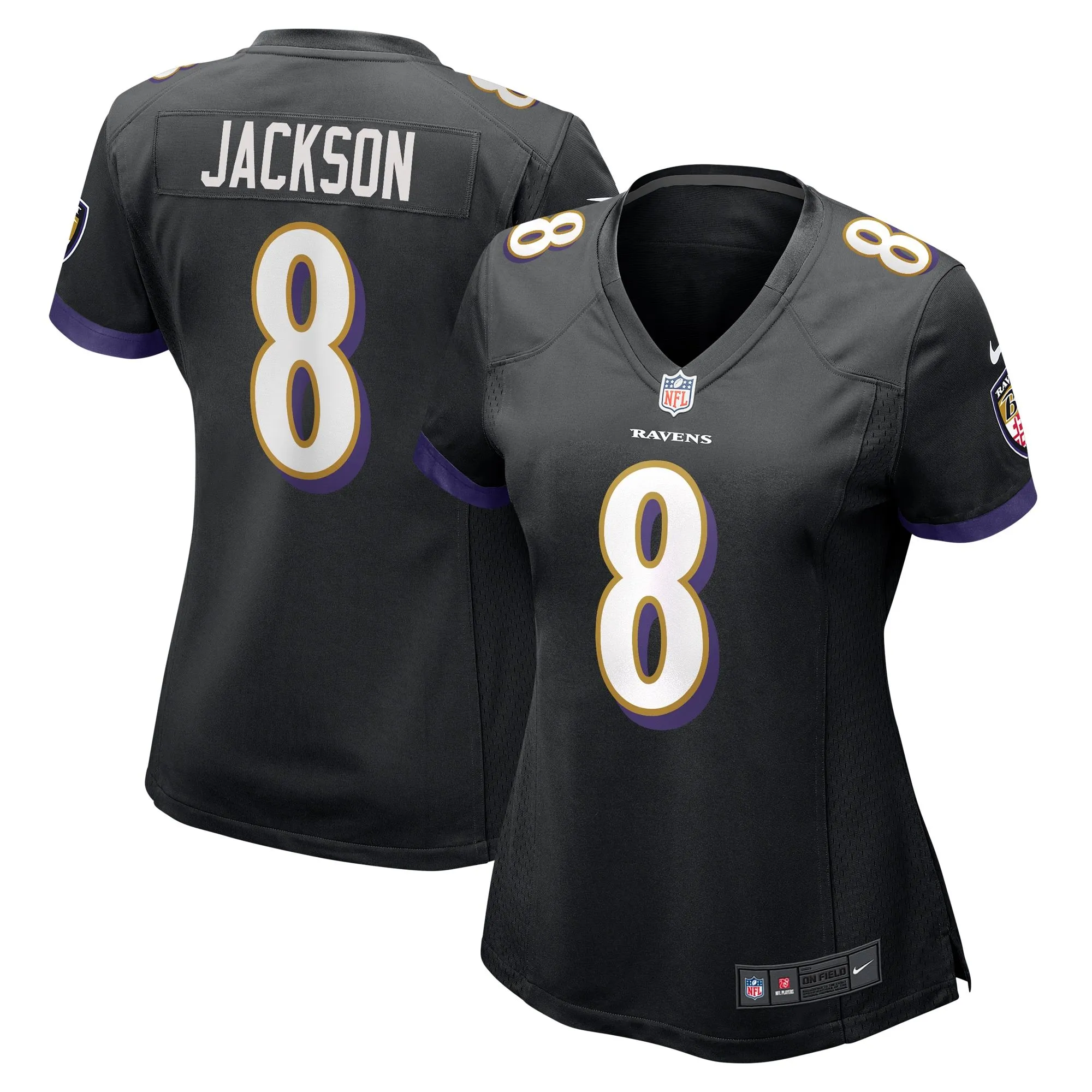 Lamar Jackson Baltimore Ravens  Women's Alternate Game Jersey -  Black