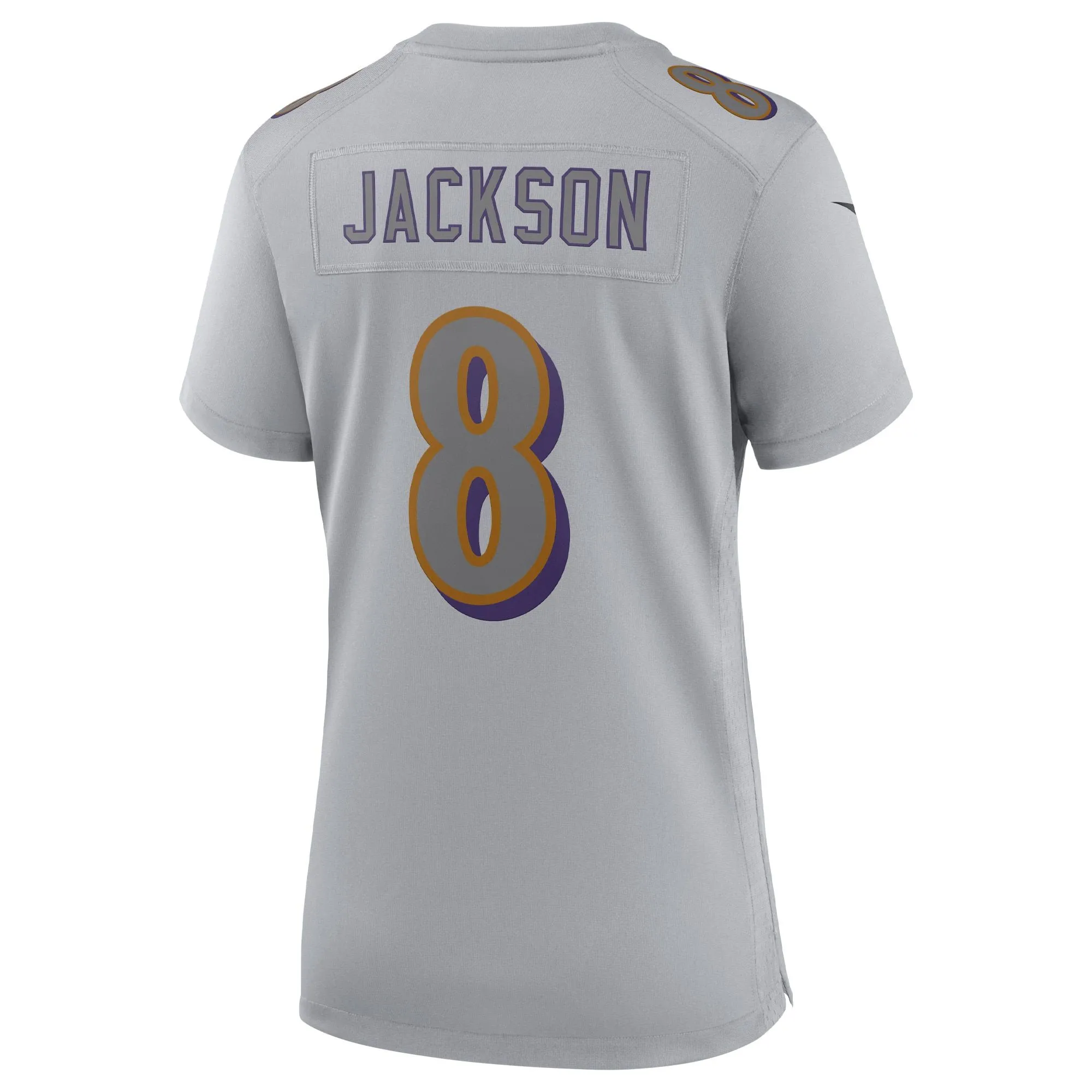 Lamar Jackson Baltimore Ravens  Women's Atmosphere Fashion Game Jersey - Gray