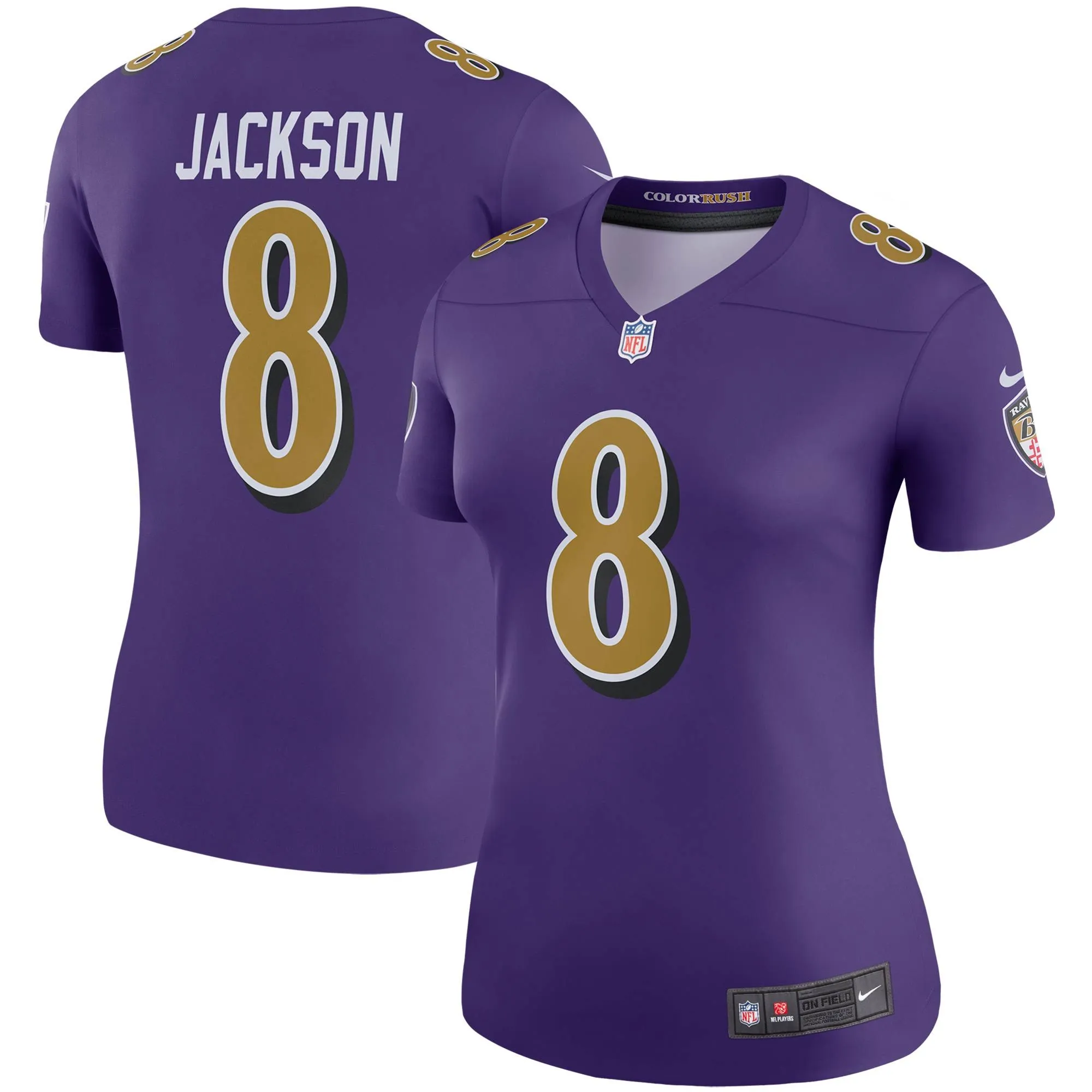 Lamar Jackson Baltimore Ravens  Women's Color Rush Legend Player Jersey - Purple