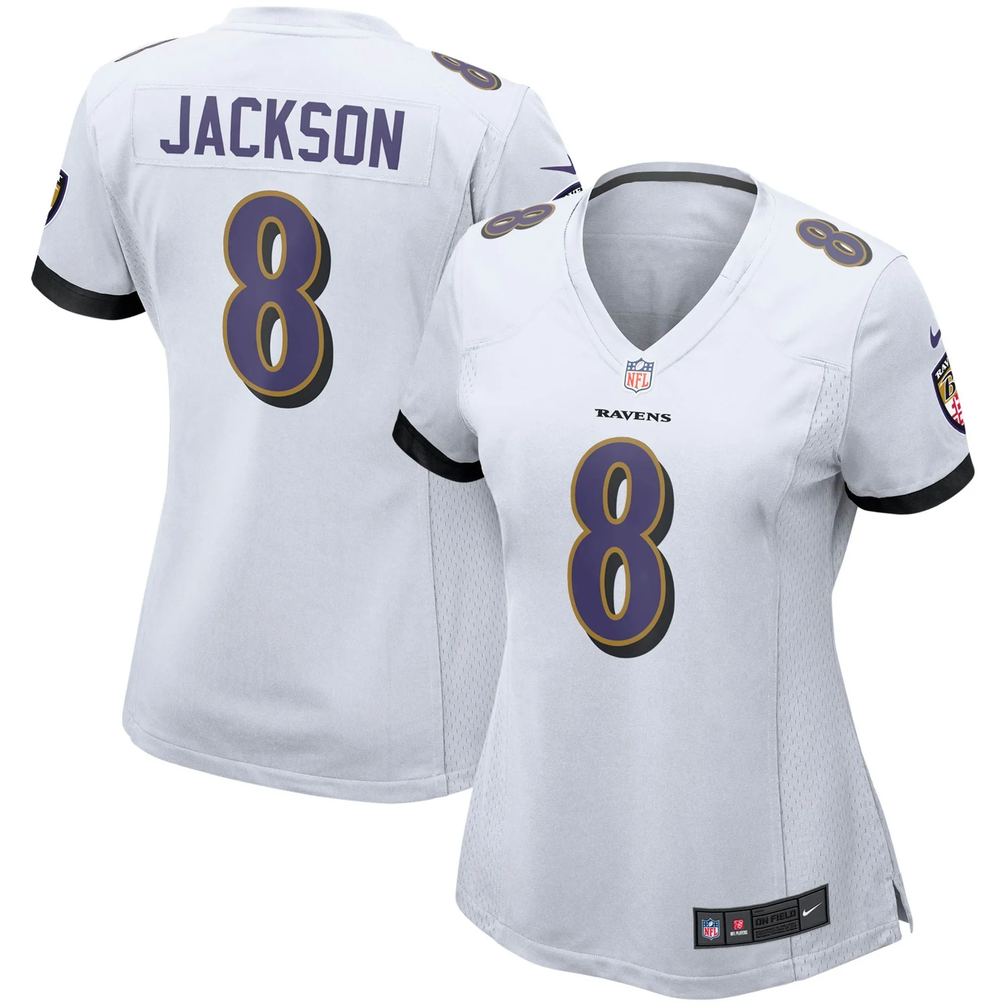 Lamar Jackson Baltimore Ravens  Women's Game Jersey - White