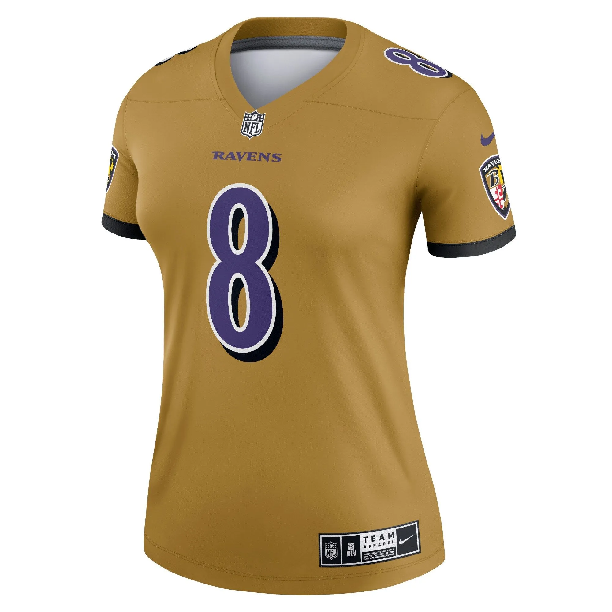 Lamar Jackson Baltimore Ravens  Women's Inverted Legend Jersey - Gold